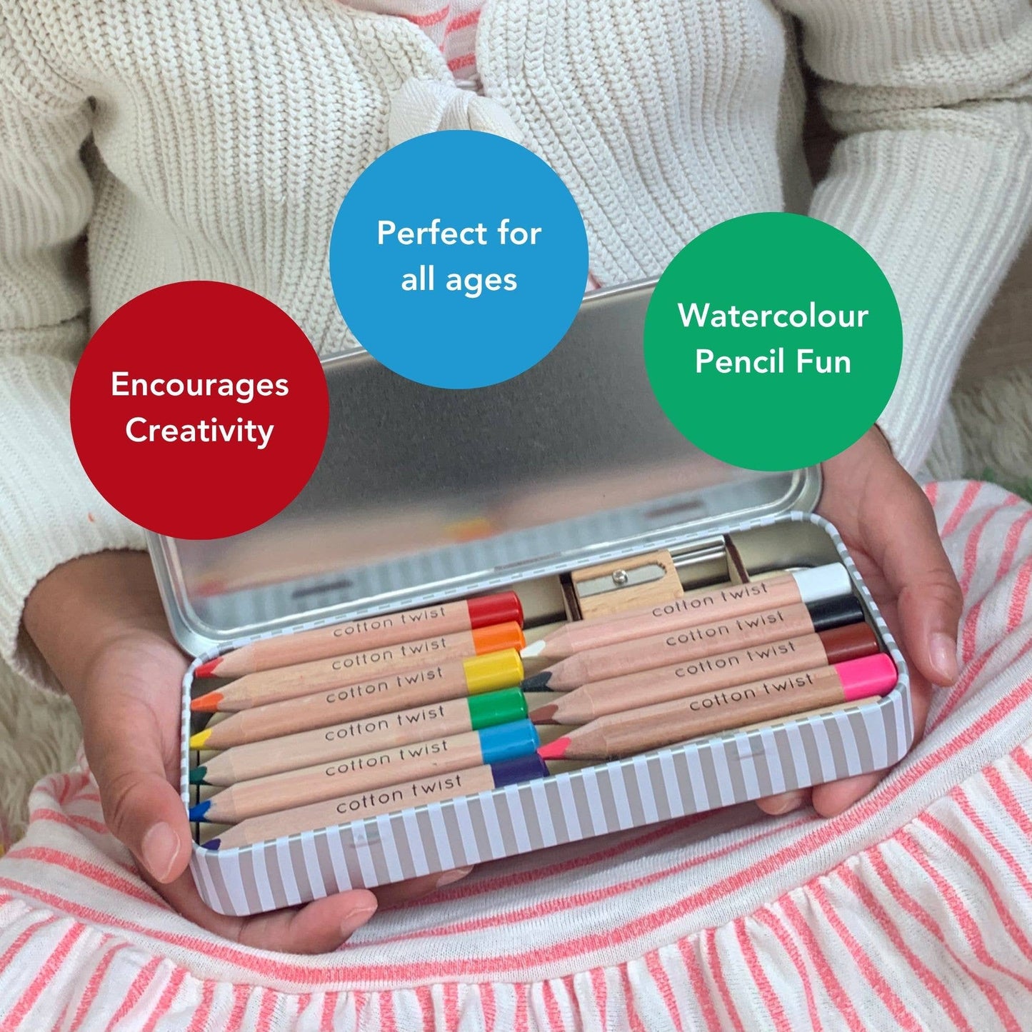 Jumbo Watercolour Pencils Tin – Eco-Friendly Creative Fun for Kids (Ages 3+)