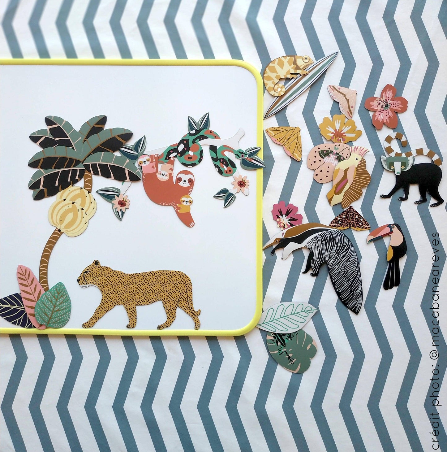 Yellow magnetic board for magnets toddler playroom