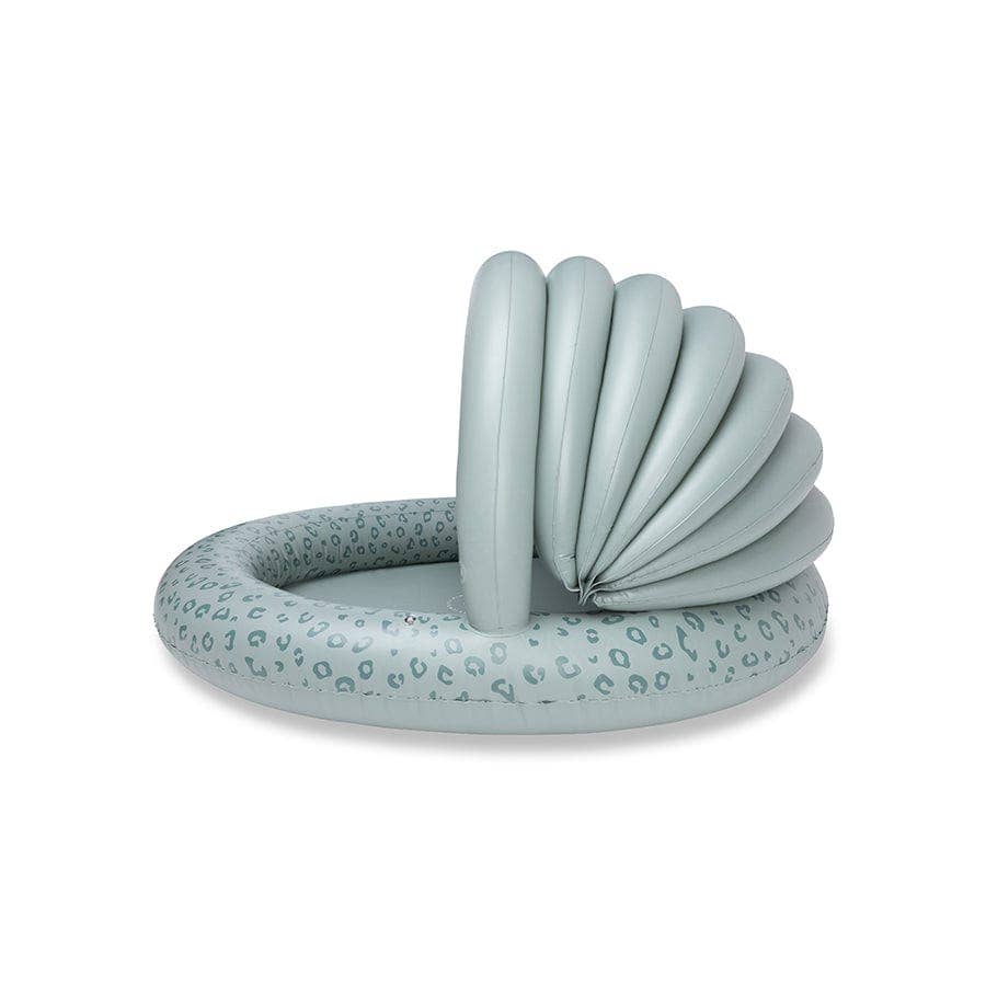 Swim Essentials | Green Leopard Print Baby Pool. Paddling Pool for babies and newborns with sun shade.