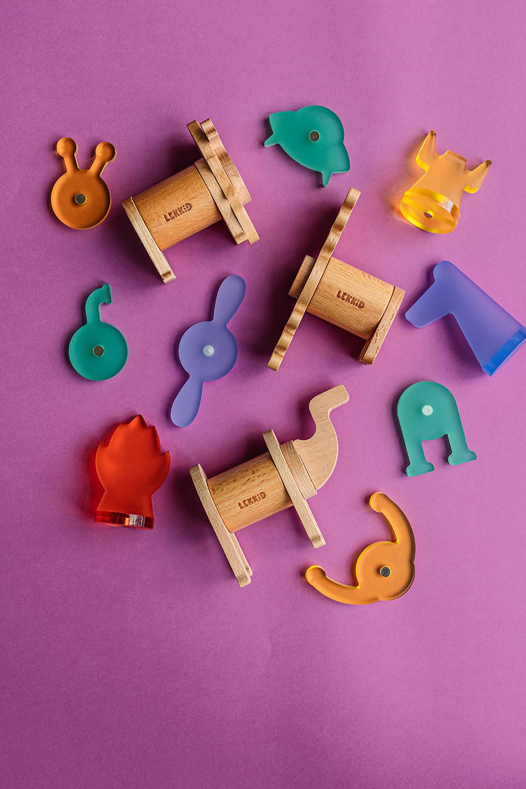 LEKKID Magnetic Wooden Animal Construction Set