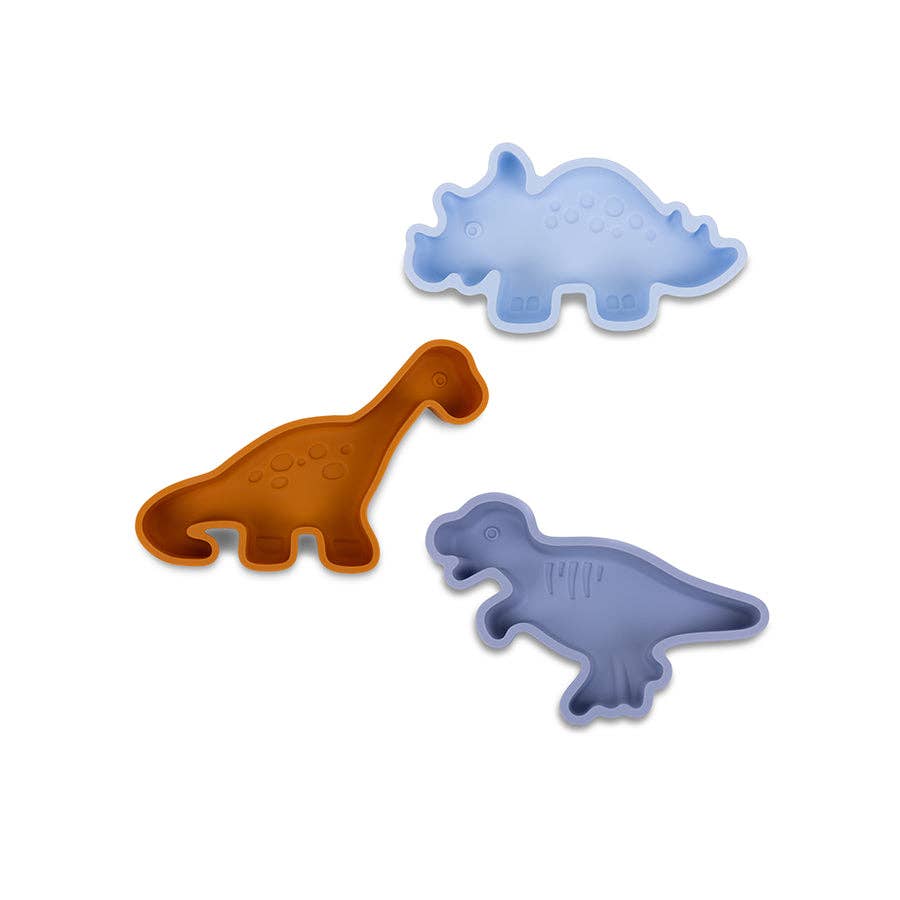 Dinosaur beach bucket and spade play set for children. Silicone.