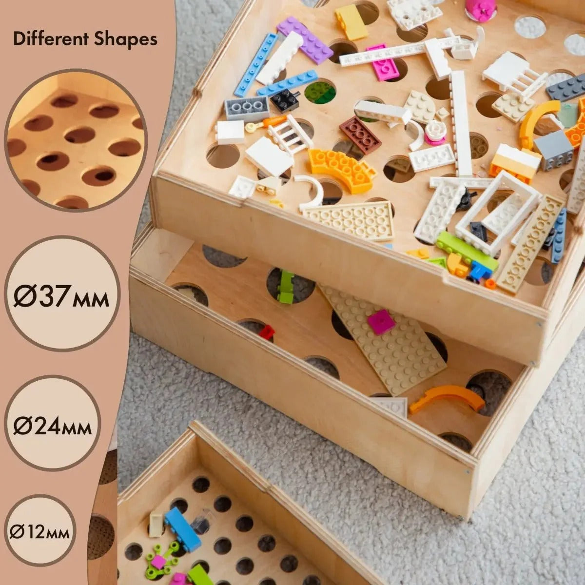 Wooden Storage/Sorter for LEGO® - Beige