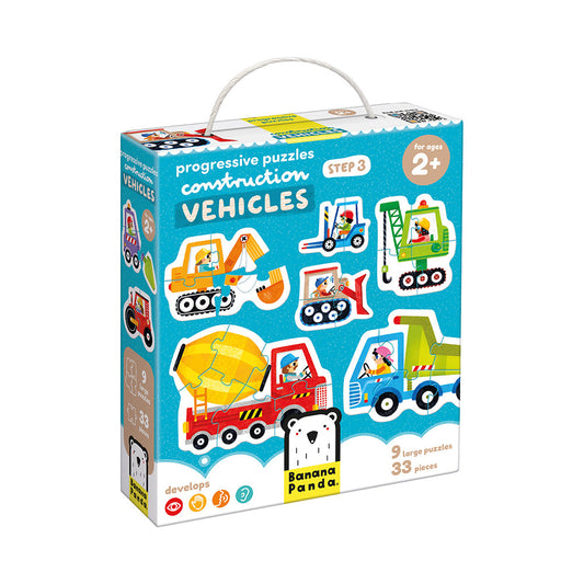 Banana Panda Progressive Puzzles – Construction Vehicles