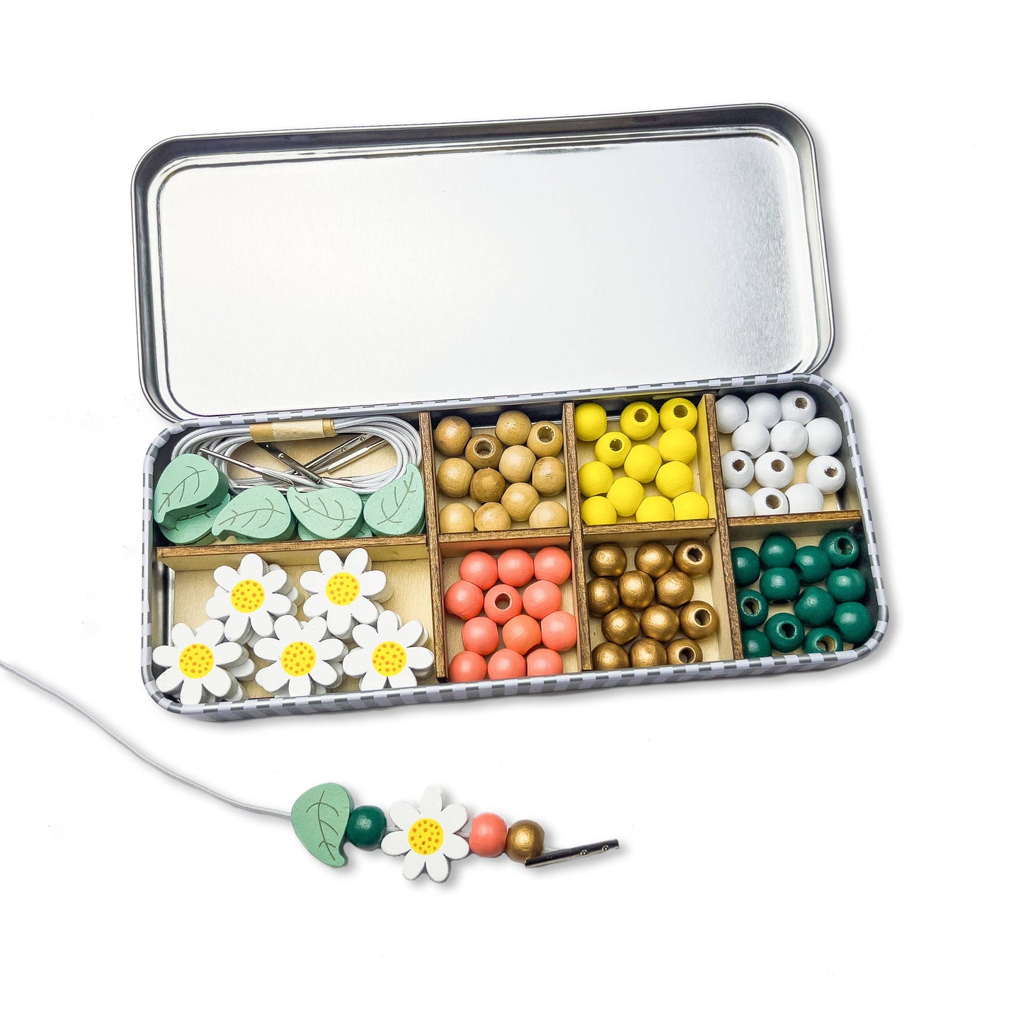 Leaf Beading Kit in Gift Tin – Eco-Friendly Craft Activity for Ages 3+