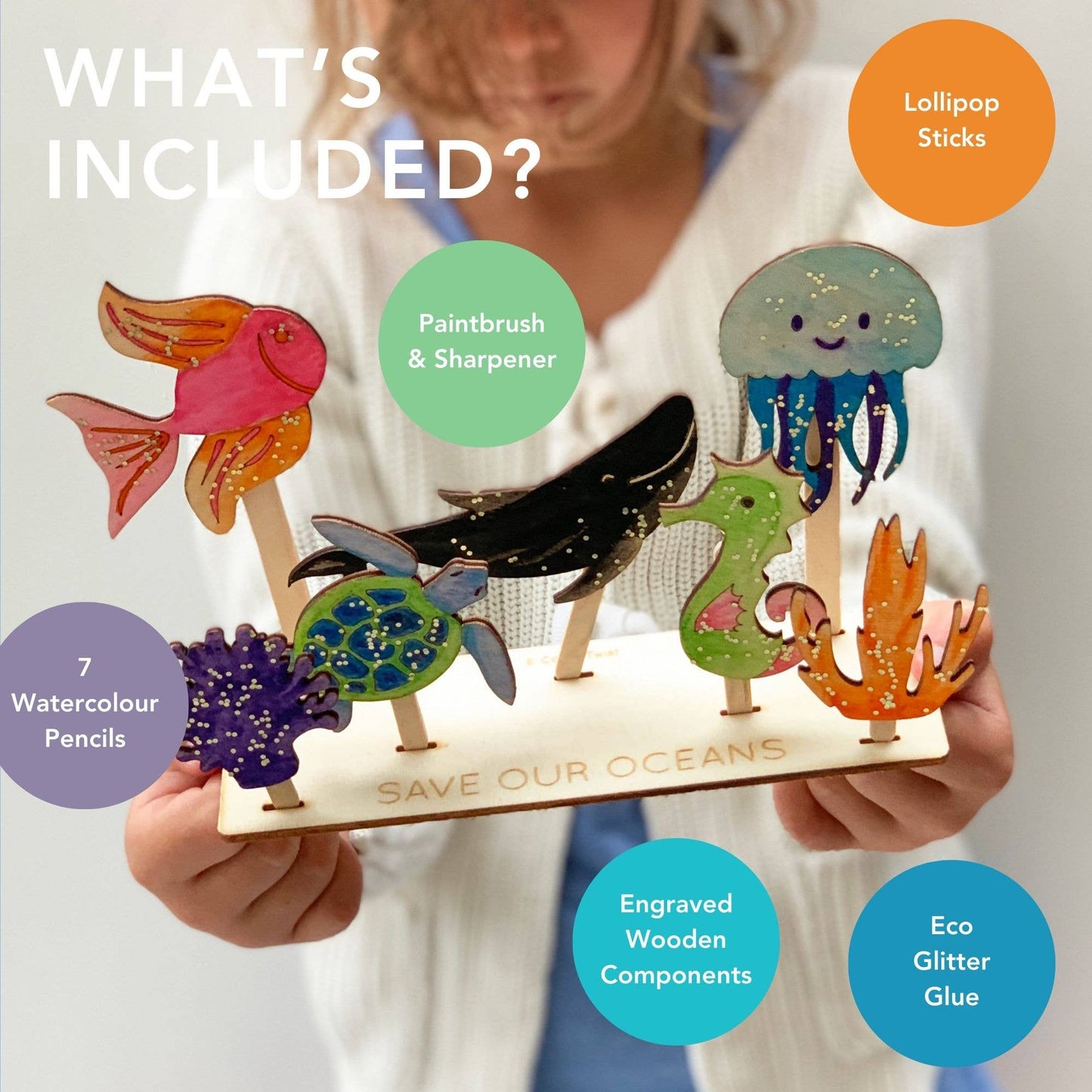 Save Our Oceans Activity Box – Eco-Friendly Marine Life Craft Kit (Ages 3+)