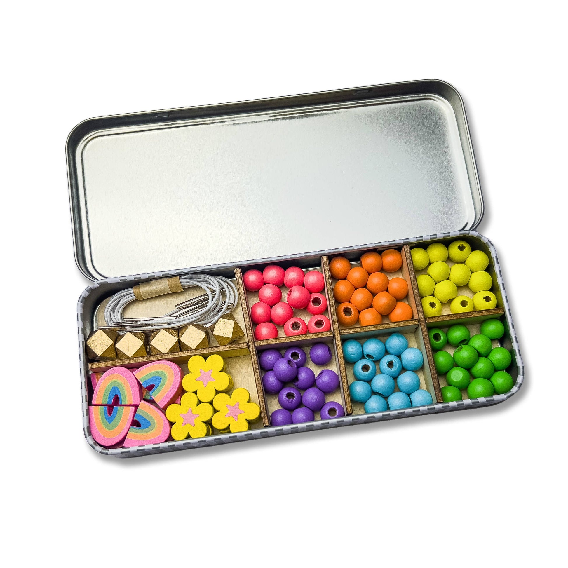 Rainbow Beading Kit in Gift Tin – Eco-Friendly Craft Fun for Ages 3+
