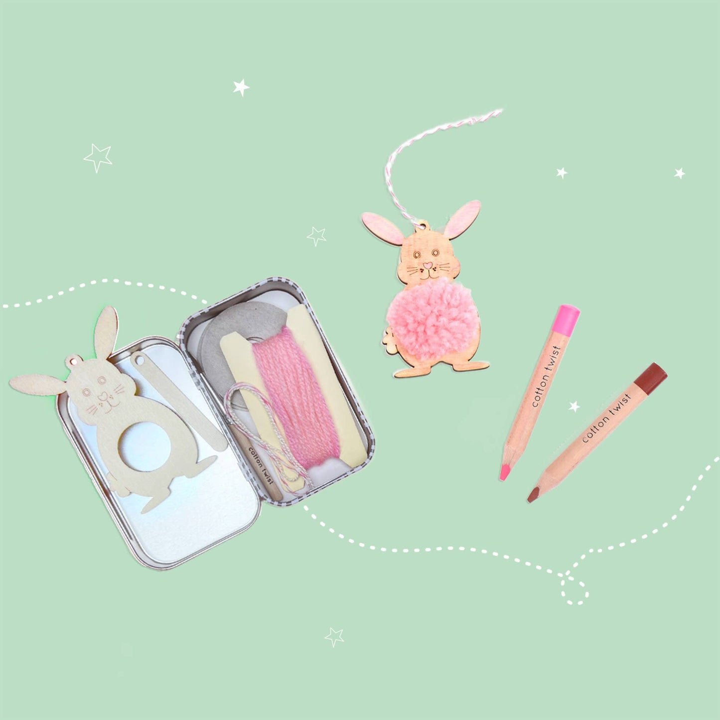Cotton Twist Make Your Own Pom Pom Bunny Gift Kit