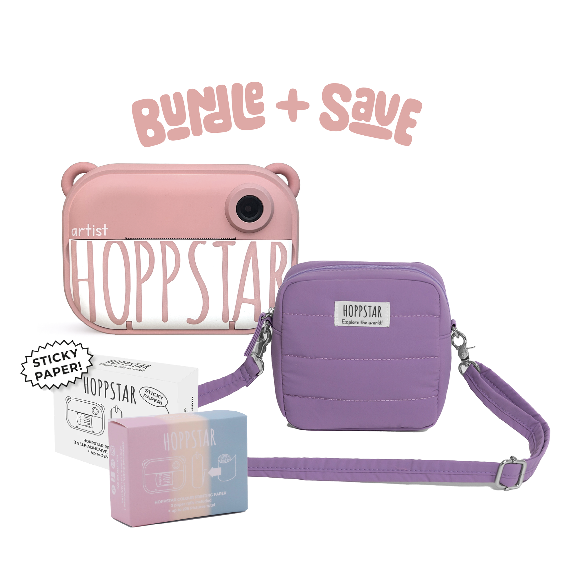 Hoppstar Artist Polaroid Camera, bag and paper bundle gift for toddlers and preschoolers