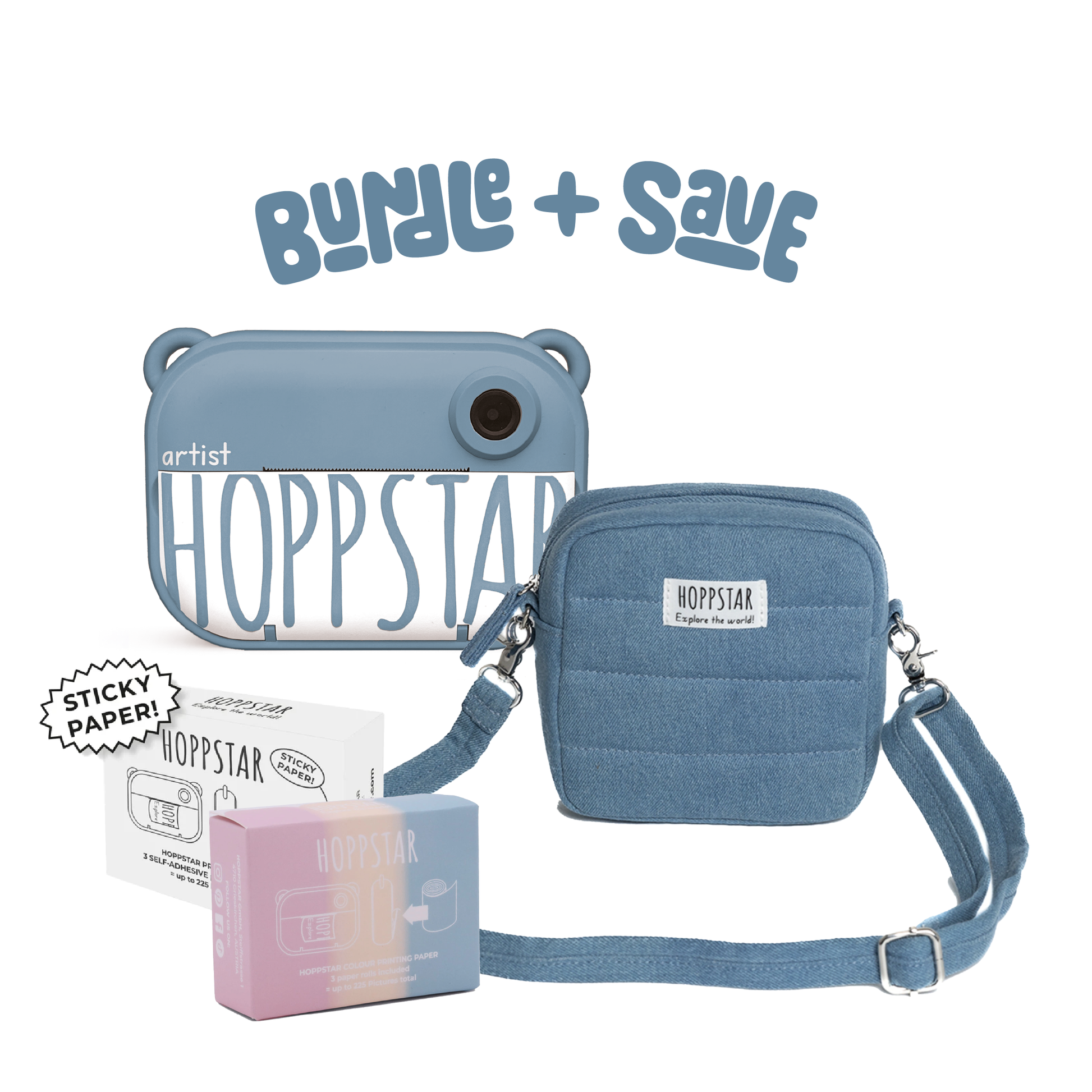 Hoppstar Artist Polaroid Camera, bag and paper bundle gift for toddlers and preschoolers