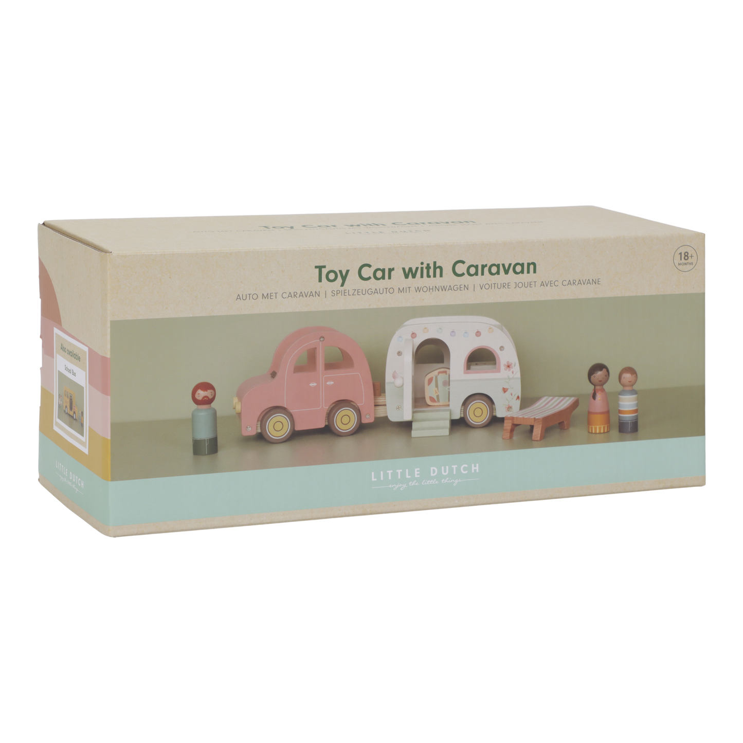 Little Dutch Toy Car with Caravan