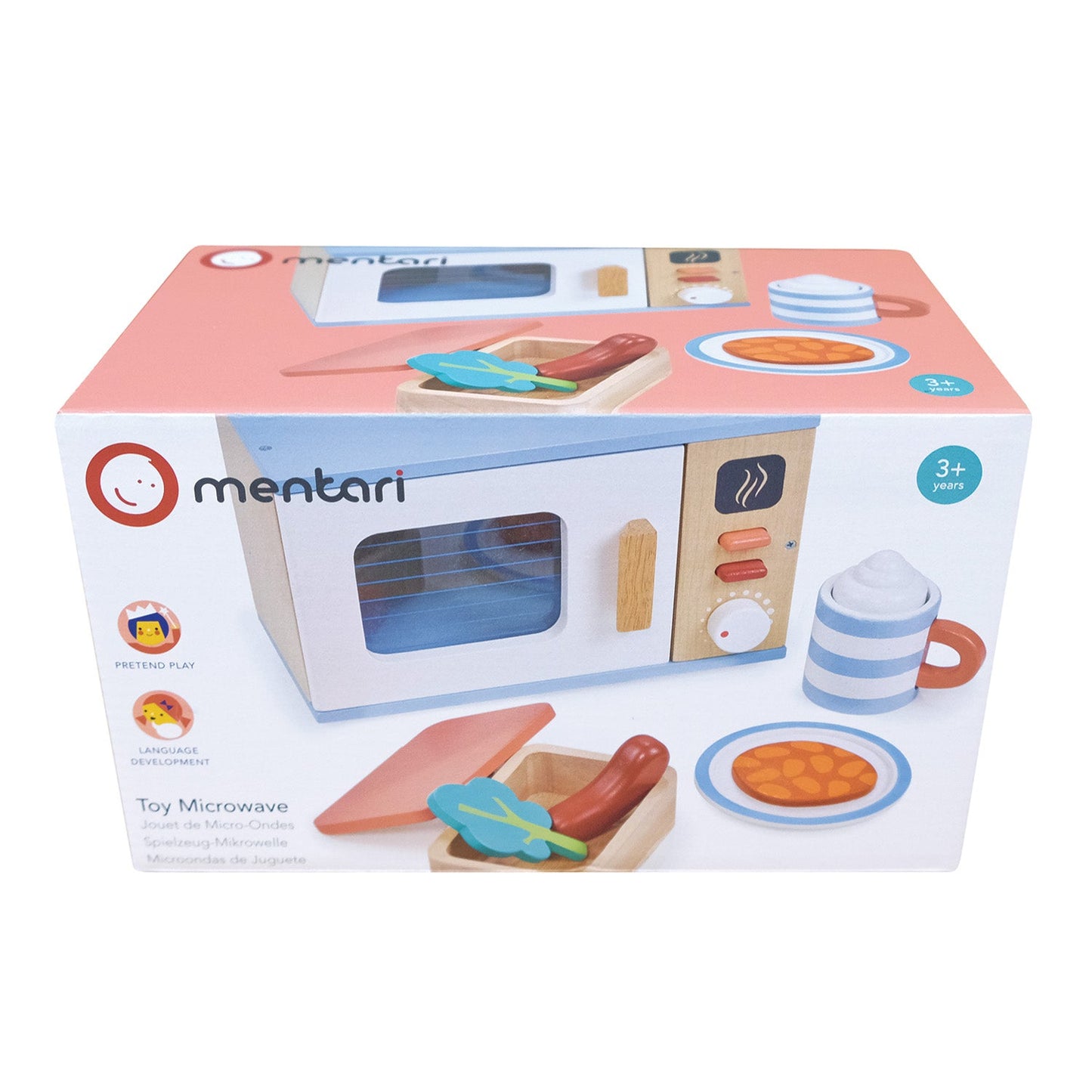 Wooden Toy Microwave Pretend Play Set | Mentari