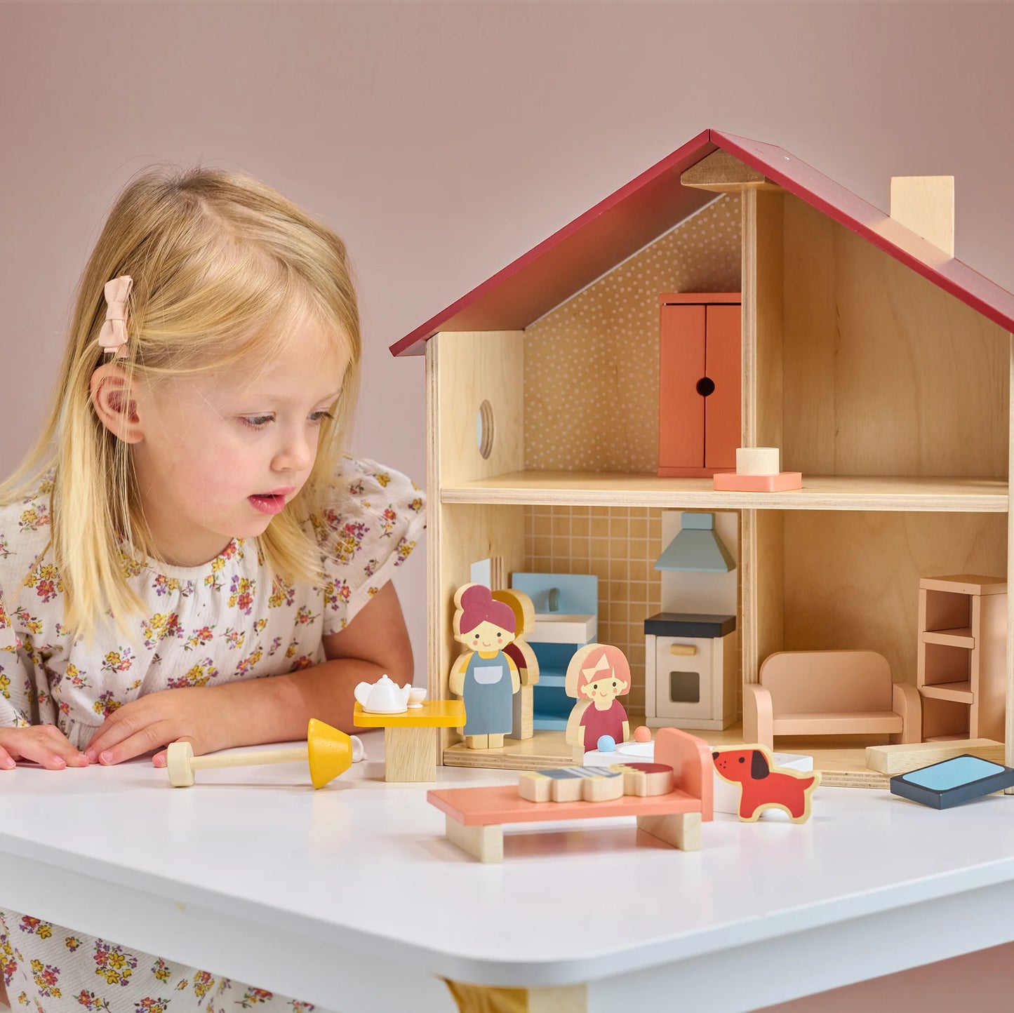 Mentari Poppets Dolls House Beautiful Wooden Dolls House Scandi Style