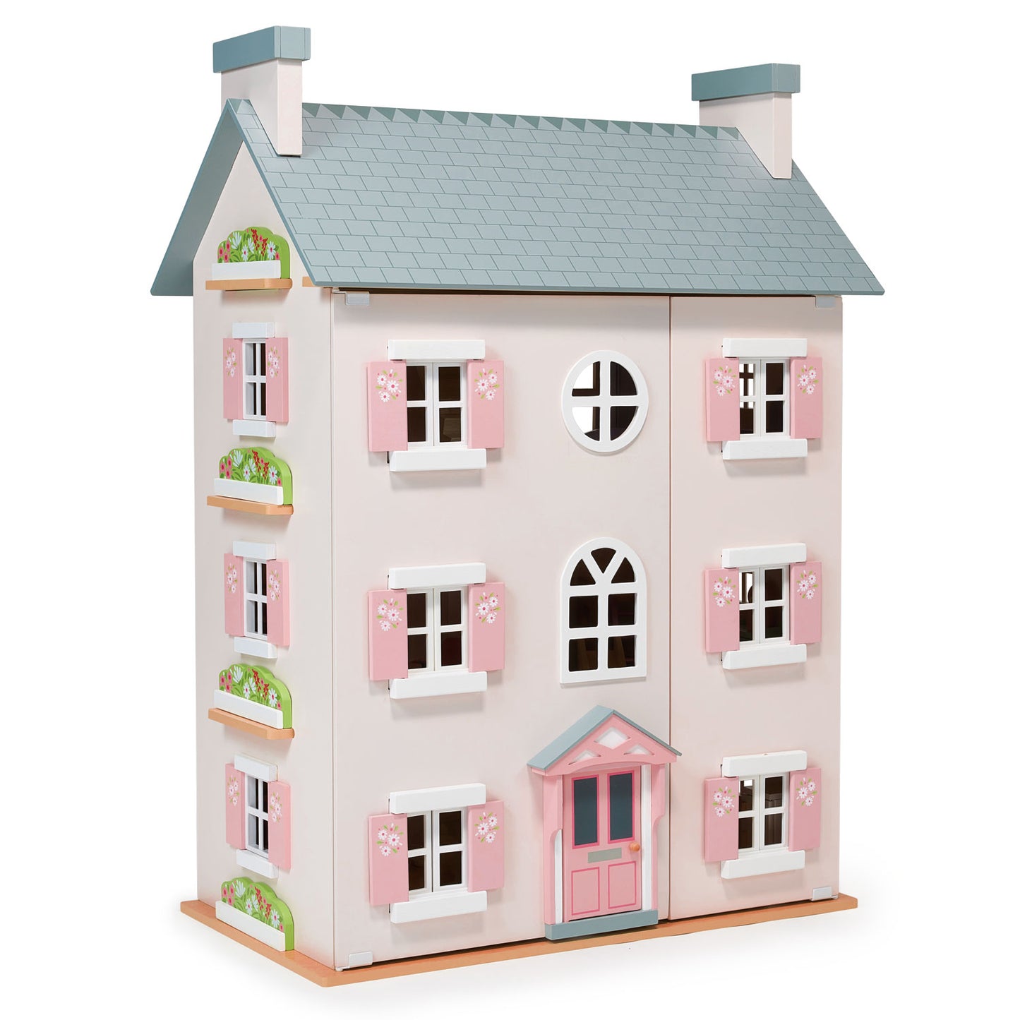 Mentari Heather Hall Large Dolls House. Pink large dolls house with all furniture and doll family, great gift for toddlers.
