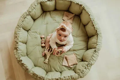 Soft Circle Organic Baby Playmat - Coco - Meadow Green