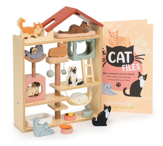 Wooden Cat Hotel Play Set | Tender Leaf Toys | Mucky Wolf
