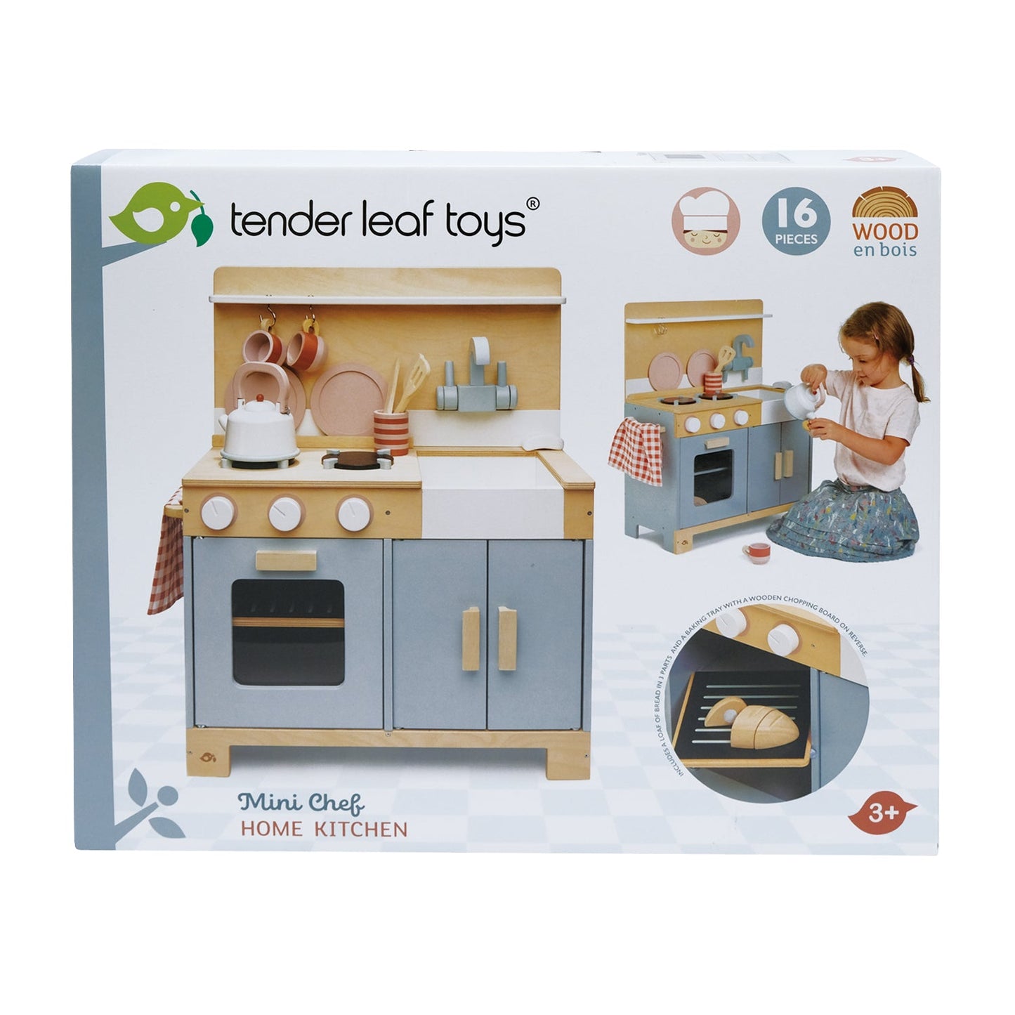 Wooden Play Kitchen | Home Kitchen Playset | Tender Leaf Toys | Mucky Wolf