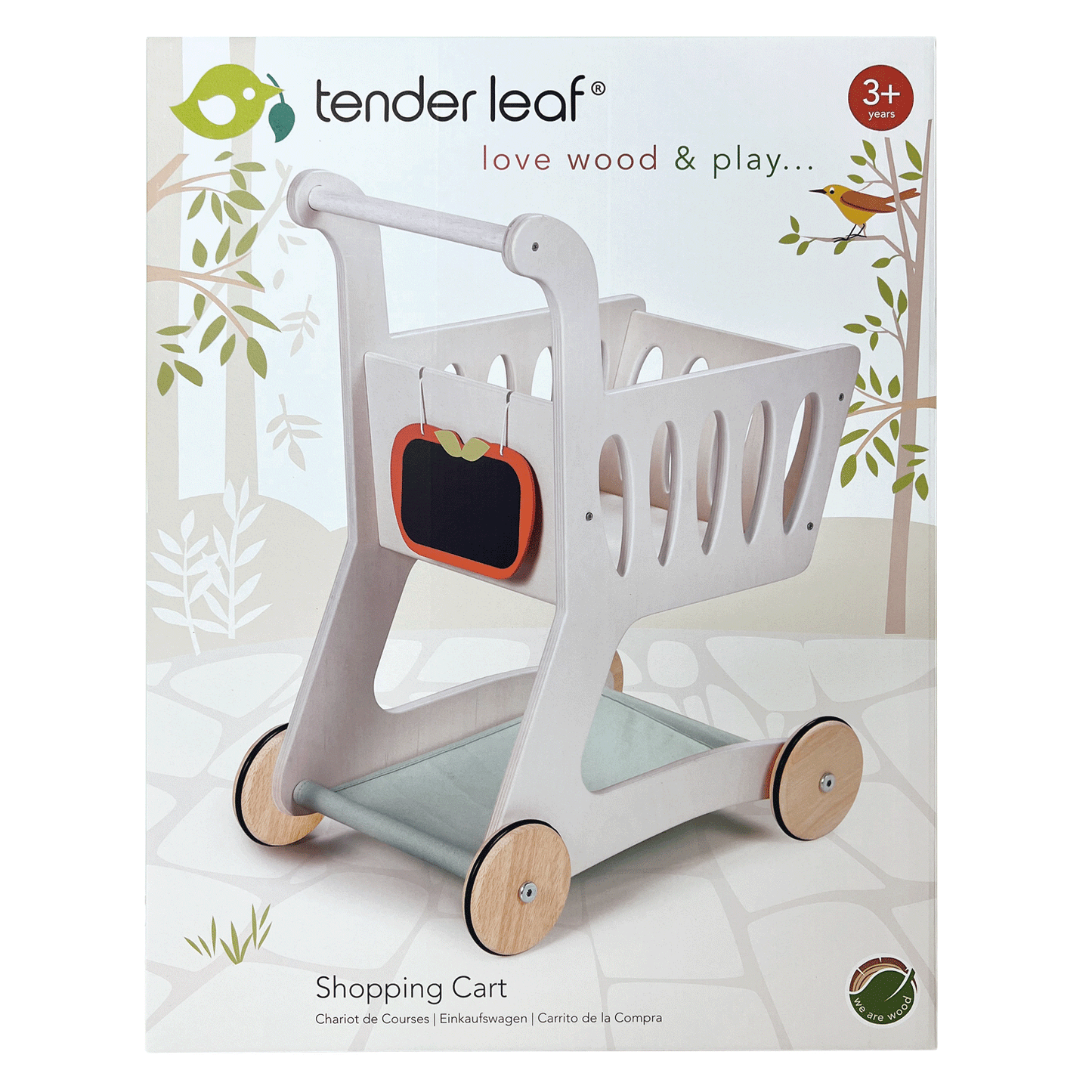 Wooden Shopping Cart | Tender Leaf Toy Trolley with Chalkboard Ages 3+