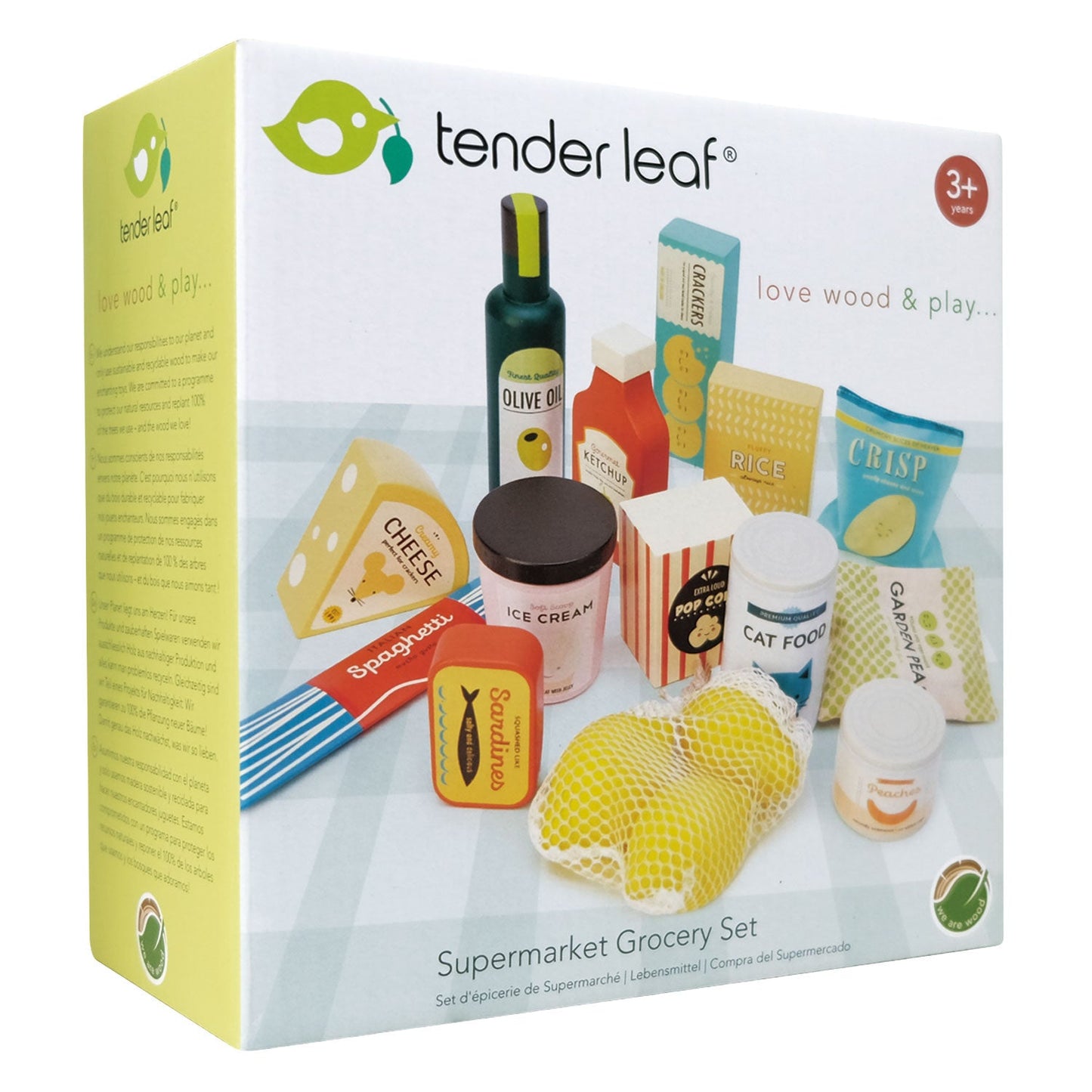 Wooden Supermarket Play Food Set | Grocery Toy Set | Tender Leaf Toys