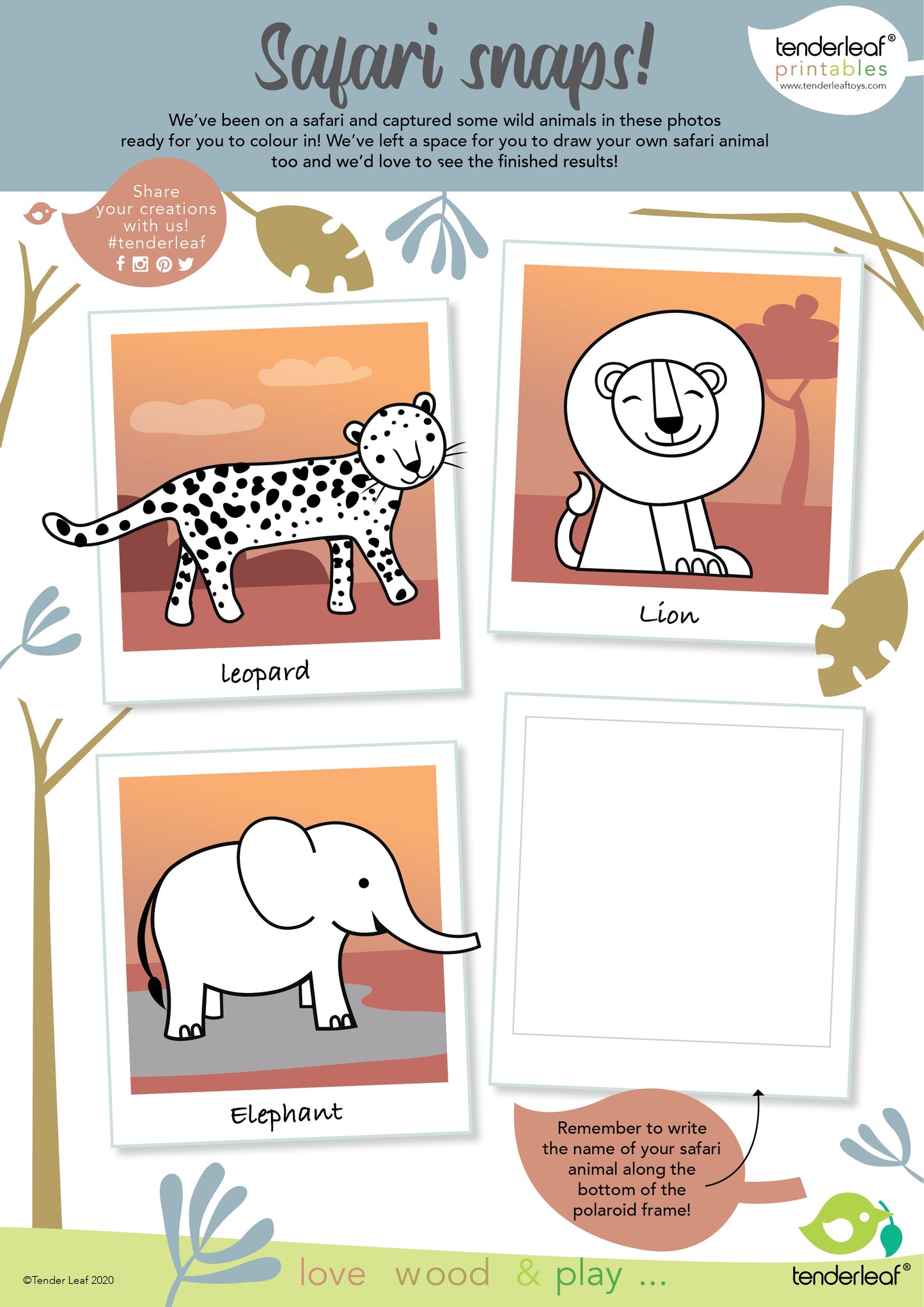 8 Safari Animals Wooden Shelf Set | Tender Leaf Toys | Mucky Wolf