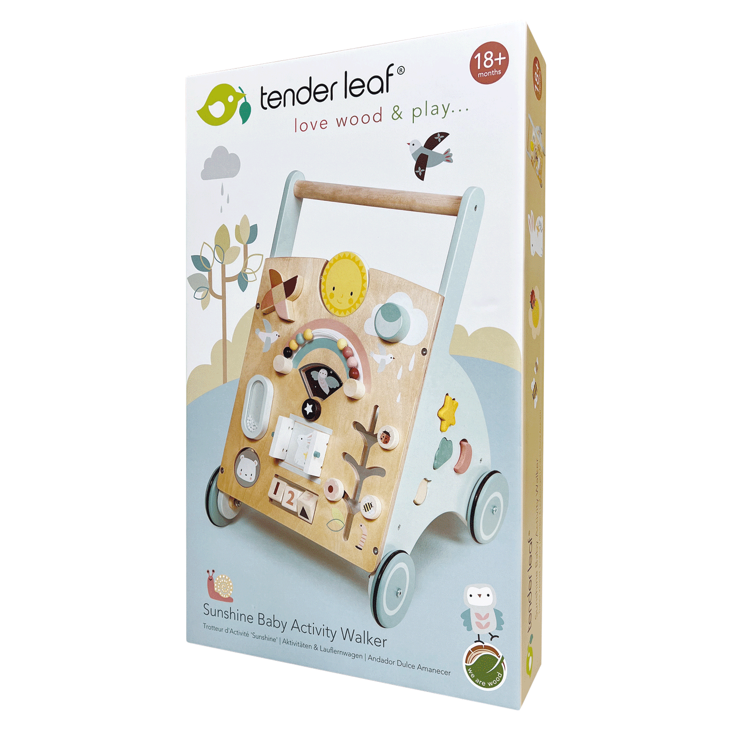 Sunshine Baby Activity Walker | Wooden Toddler Walker | Mucky Wolf