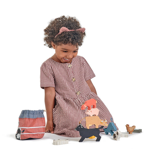 Wooden Farmyard Stacking Toy – 13 Pieces | Tender Leaf Toys