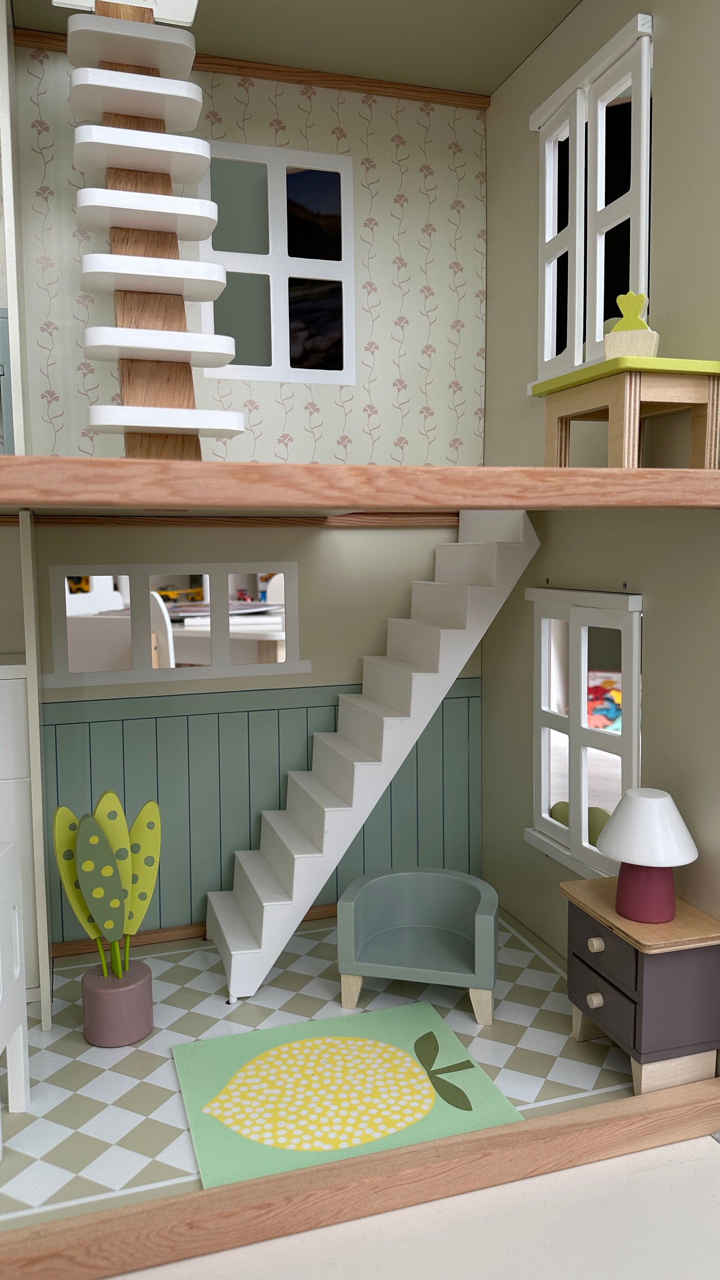 Extra large dollhouse Mulberry mansion, the perfect gift. Large doll house collection with furniture.