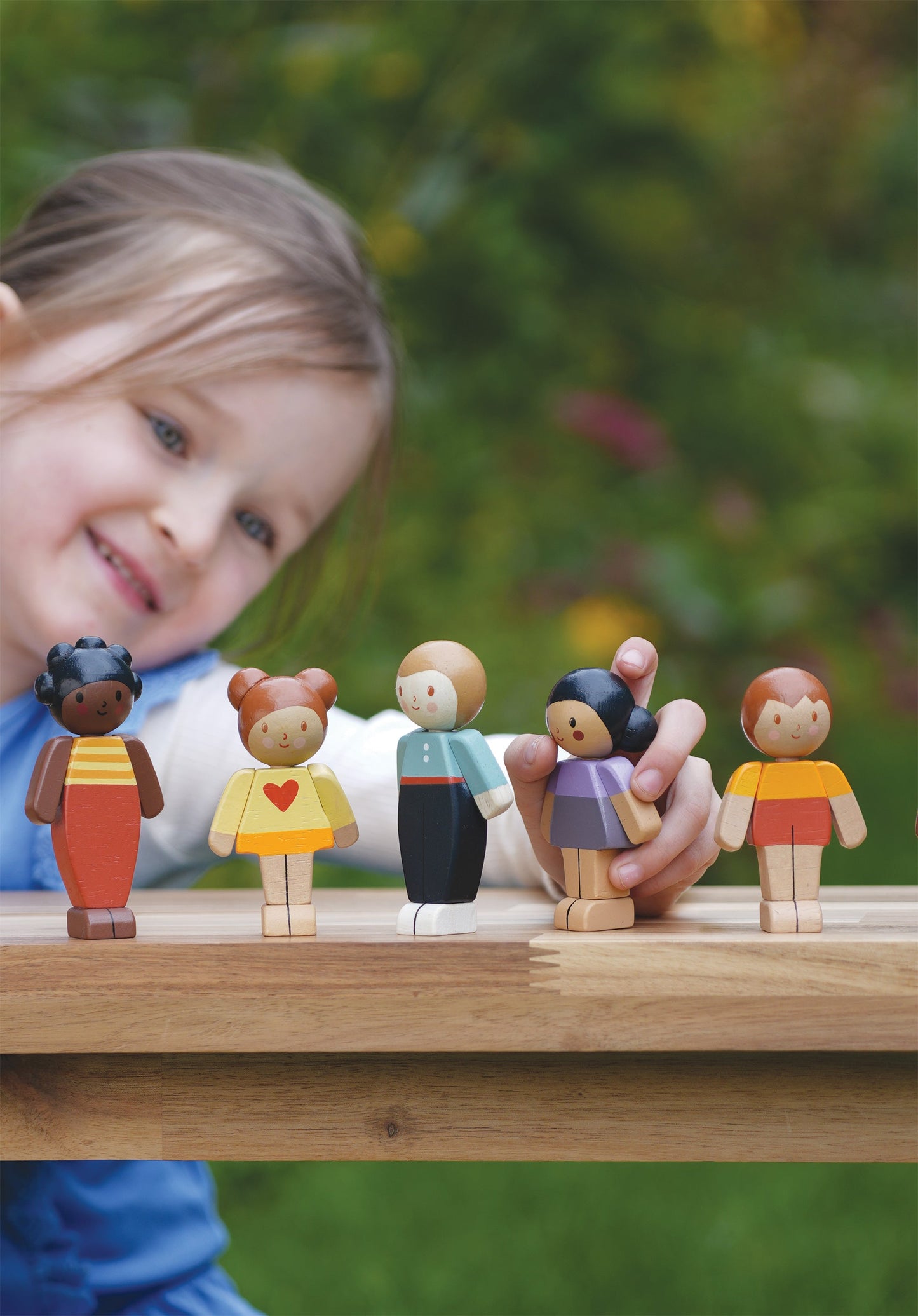 Mix & Match Wooden Dolls House Doll - Girl in Orange