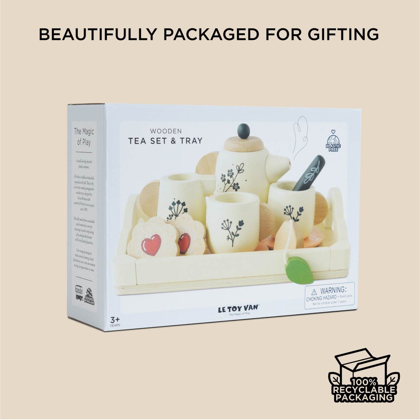 Wooden Tea Set & Tray | Pretend Play Tea Party Set | Le Toy Van | Mucky Wolf