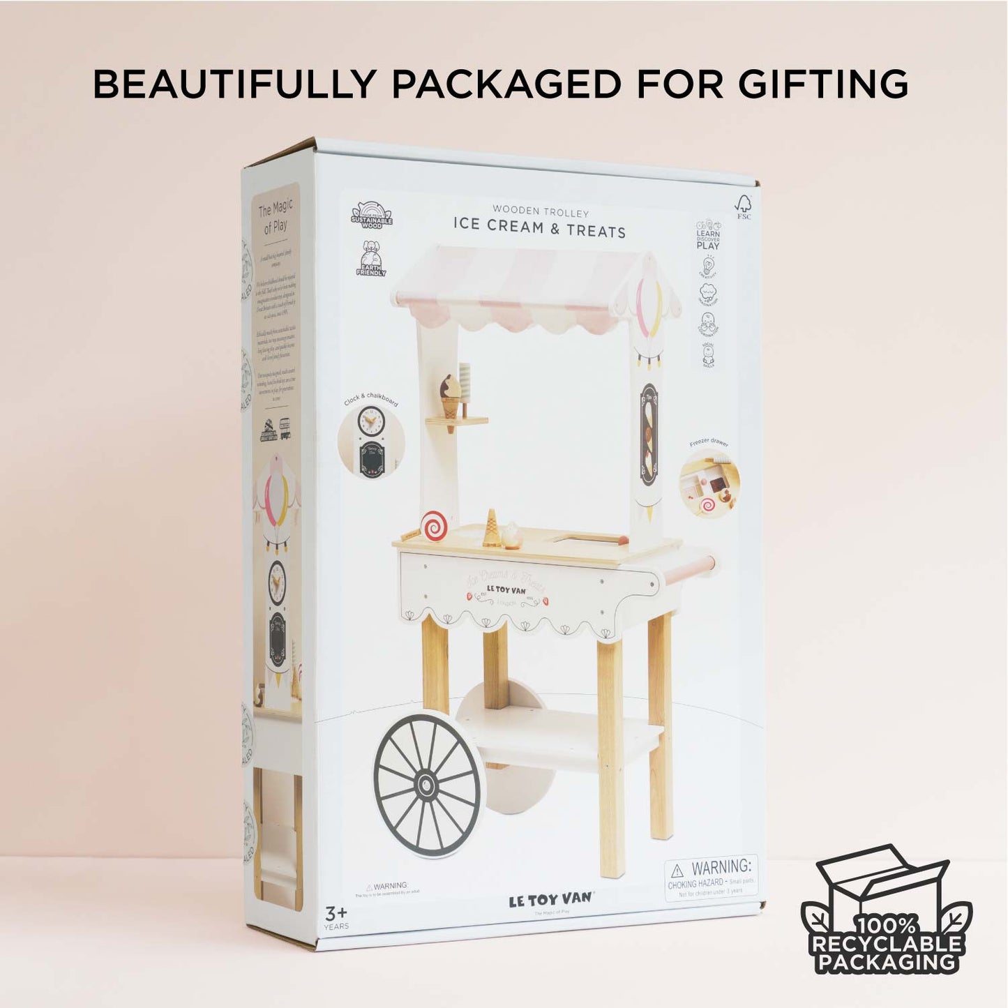 Wooden Ice Cream Trolley Market Stall | Award-Winning FSC Toy Ages 3+