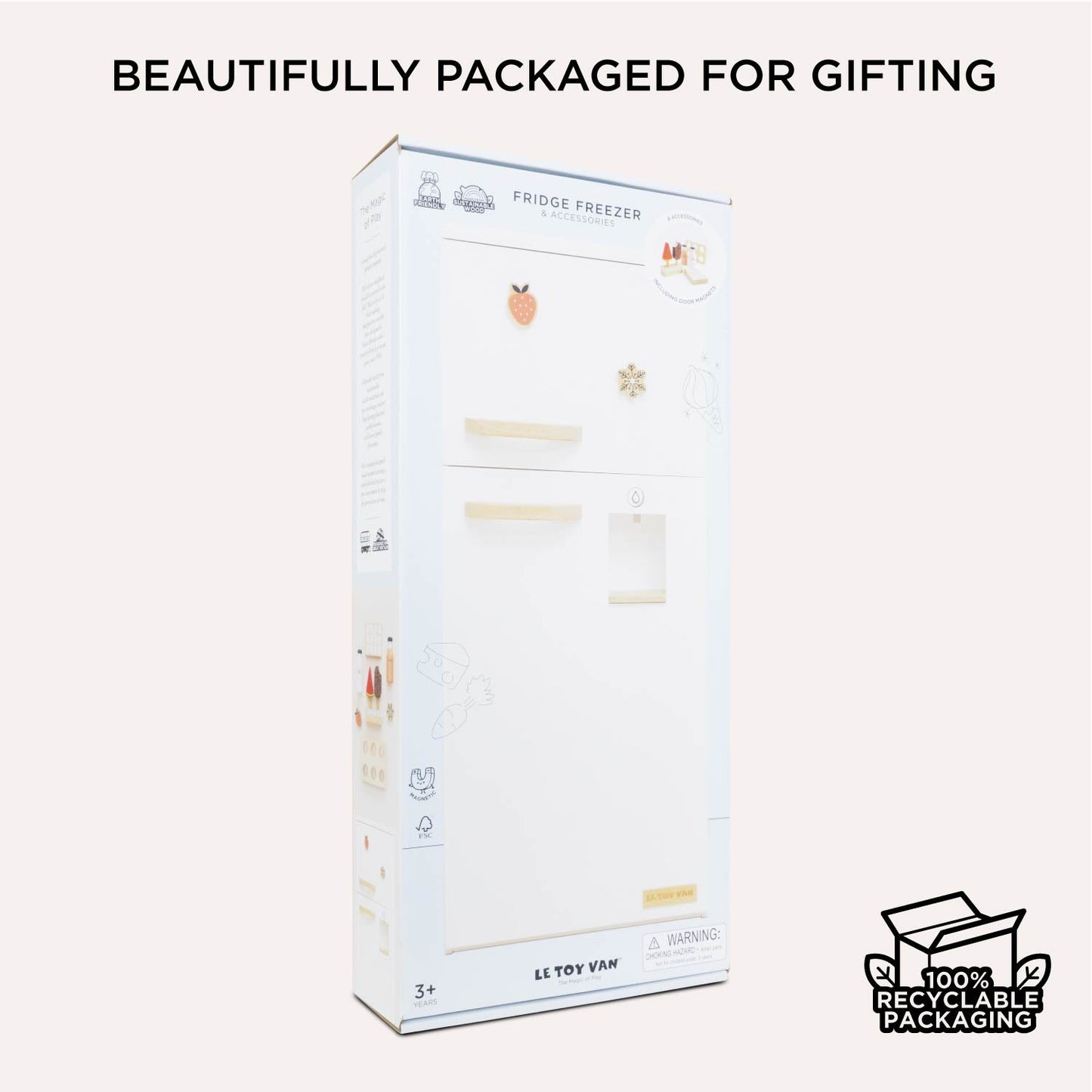 Kitchen Freestanding Fridge Freezer - Wooden Play Kitchen Toy | Le Toy Van