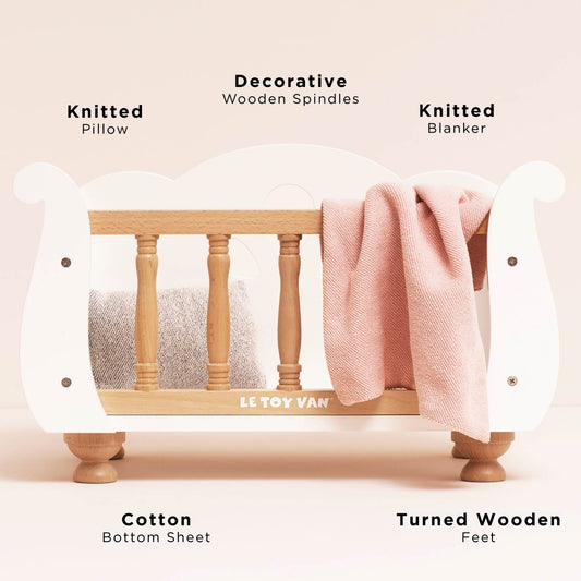 Dolls Wooden Cot - Premium Pretend Play Furniture | Le Toy Van