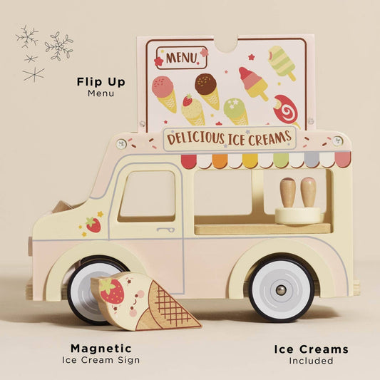 Wooden Ice Cream Van Toy – FSC® Certified Retro Role Play Van (3+ Years)