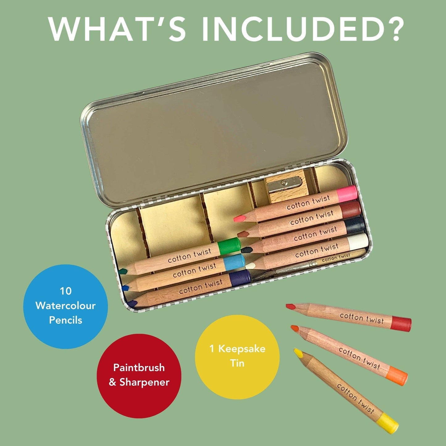 Jumbo Watercolour Pencils Tin – Eco-Friendly Creative Fun for Kids (Ages 3+)