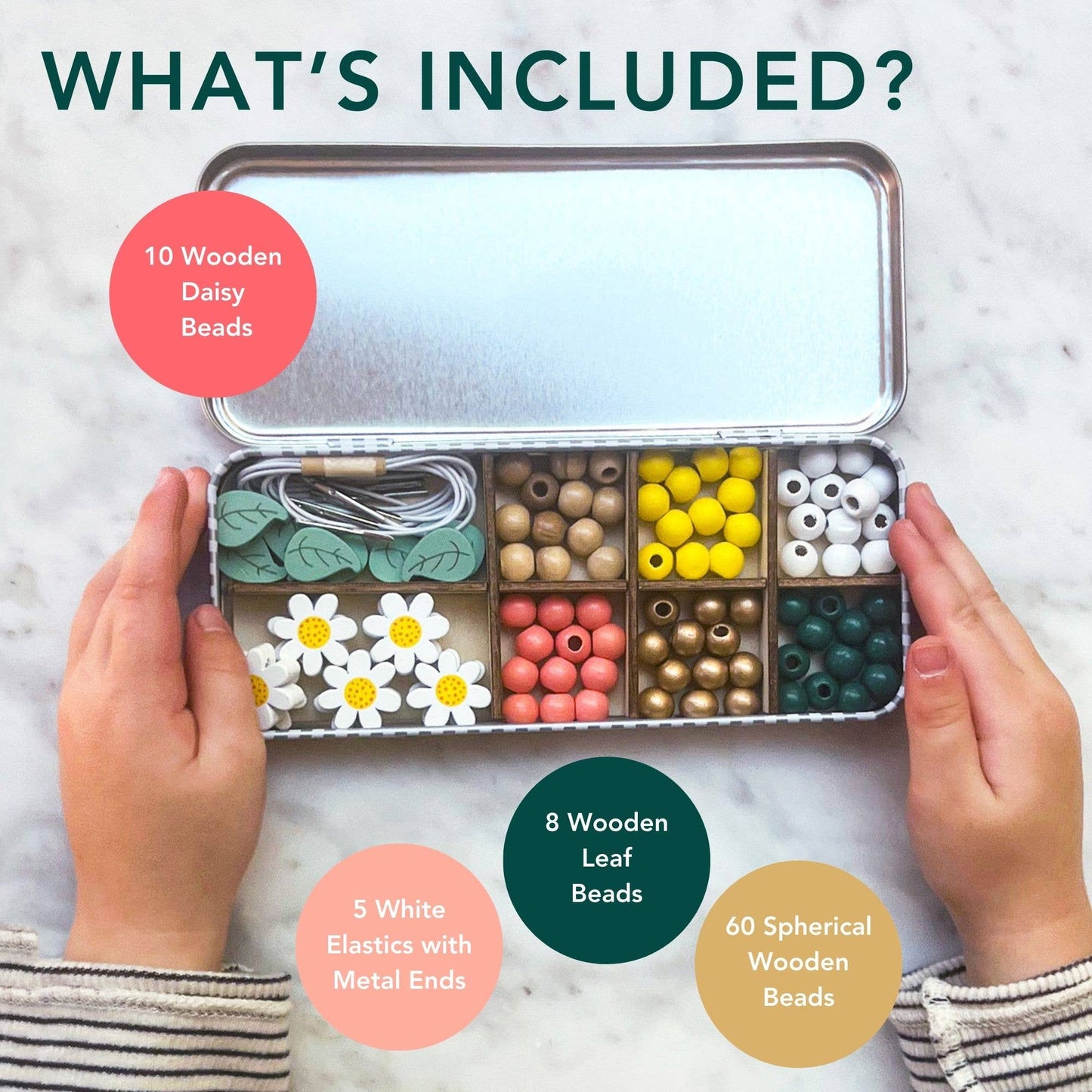 Leaf Beading Kit in Gift Tin – Eco-Friendly Craft Activity for Ages 3+
