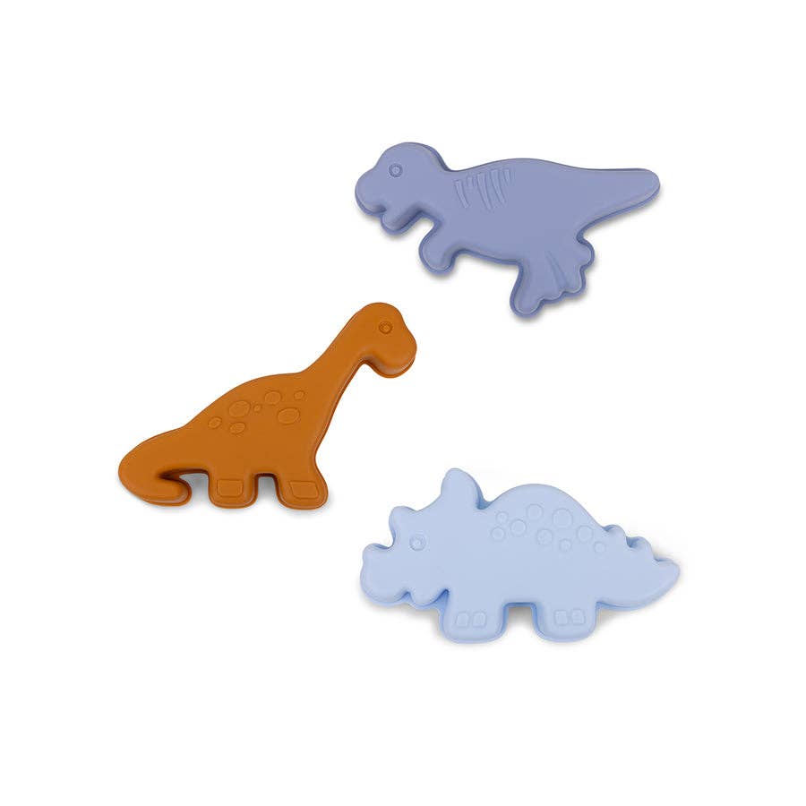 Dinosaur beach bucket and spade play set for children. Silicone.