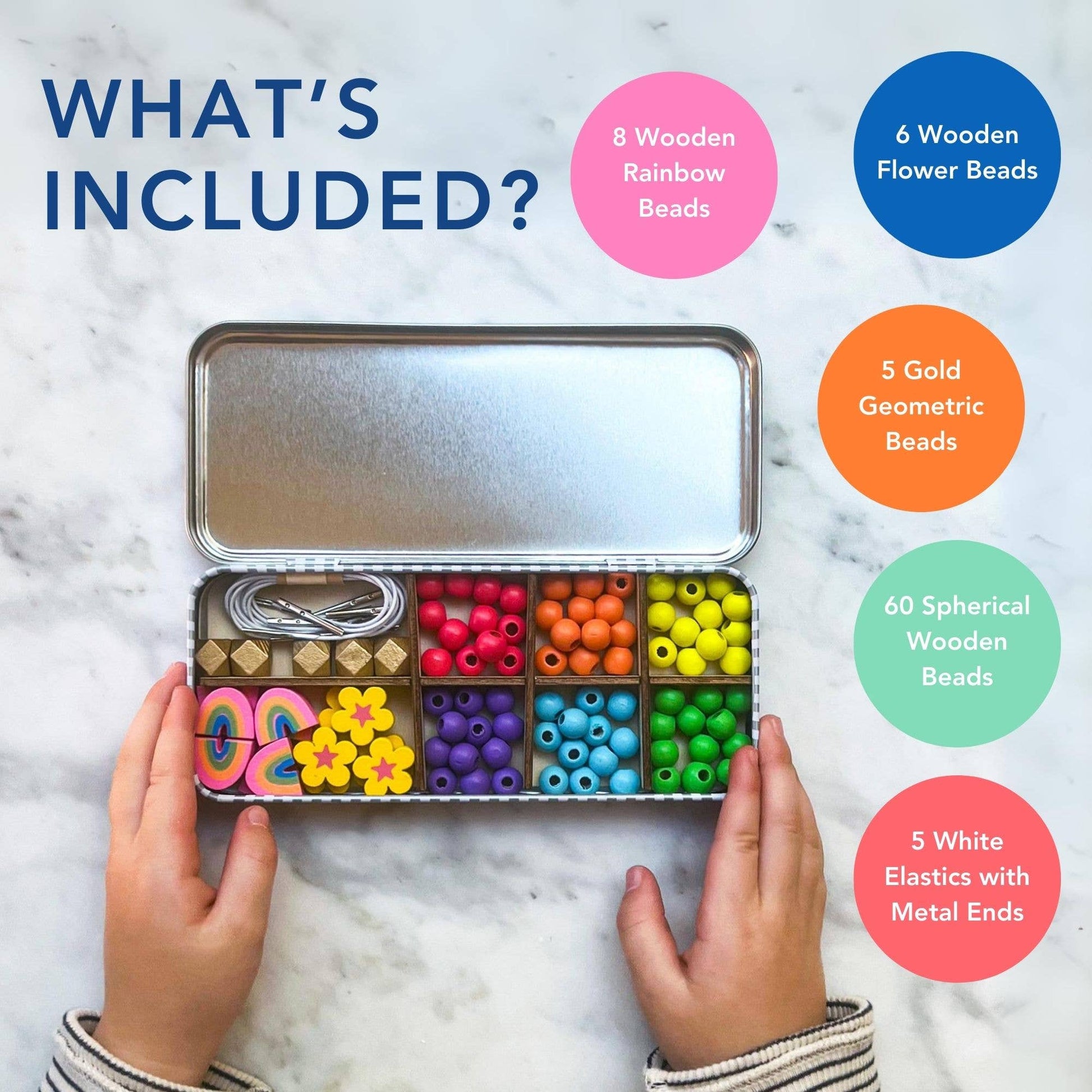 Rainbow Beading Kit in Gift Tin – Eco-Friendly Craft Fun for Ages 3+