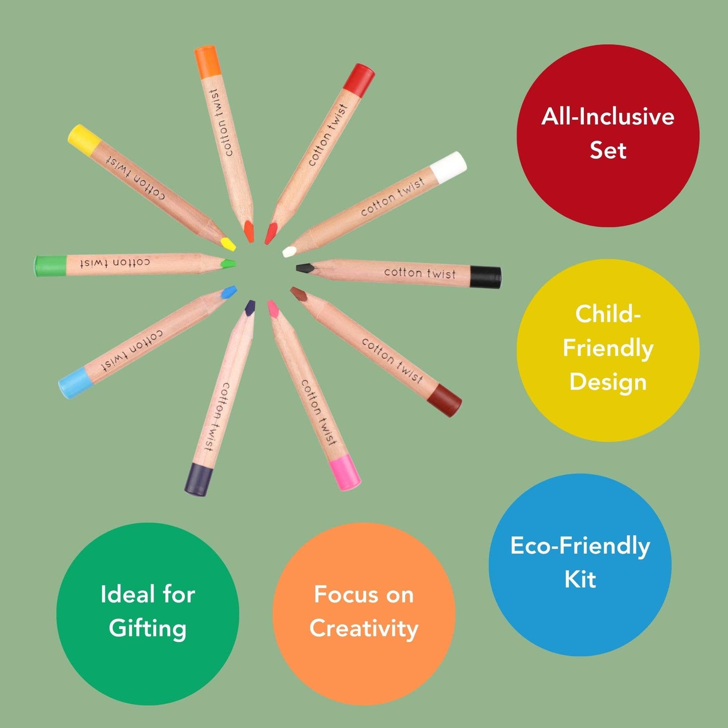 Jumbo Watercolour Pencils Tin – Eco-Friendly Creative Fun for Kids (Ages 3+)