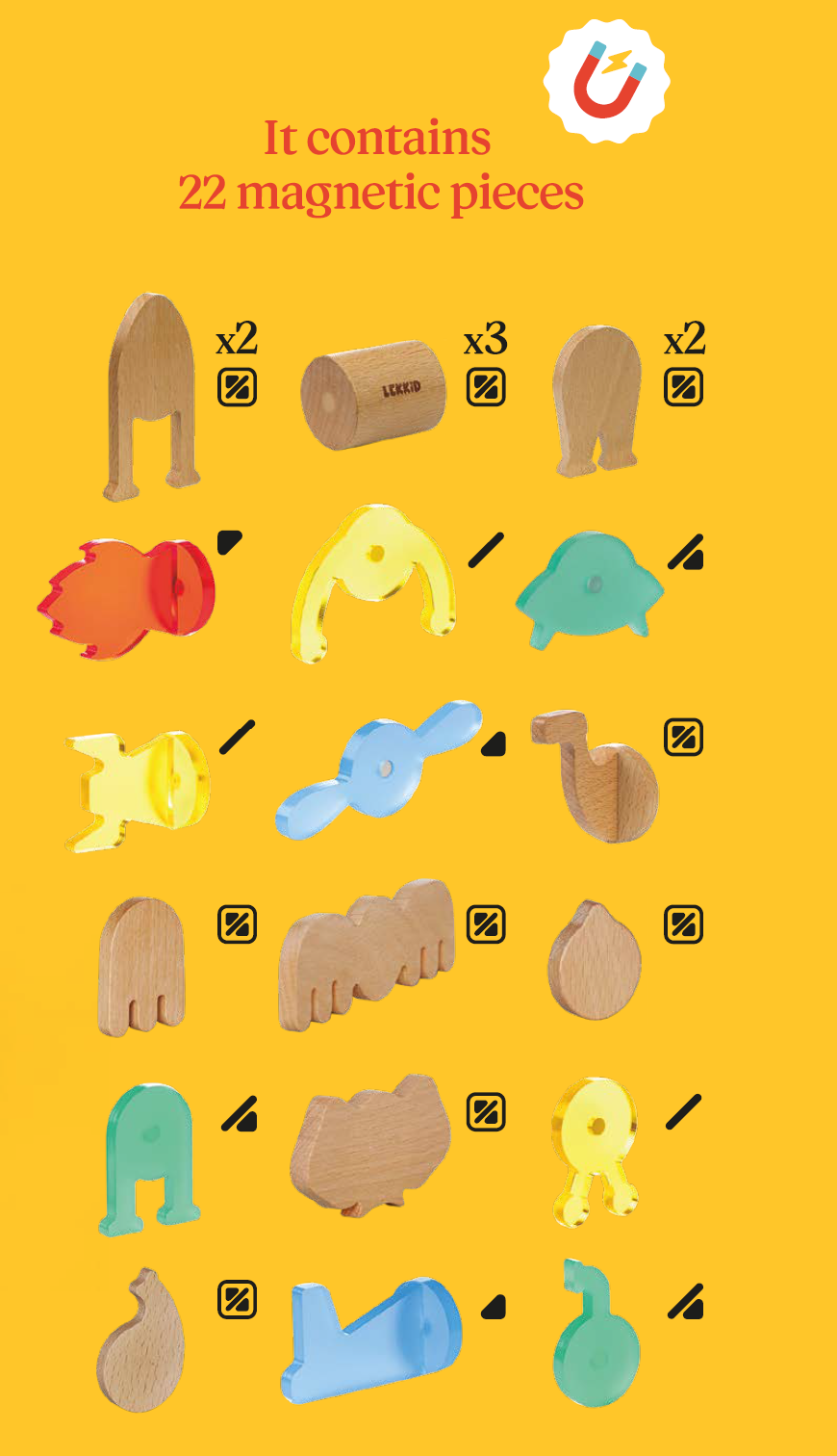 LEKKID Magnetic Wooden Animal Construction Set Desert Creatures