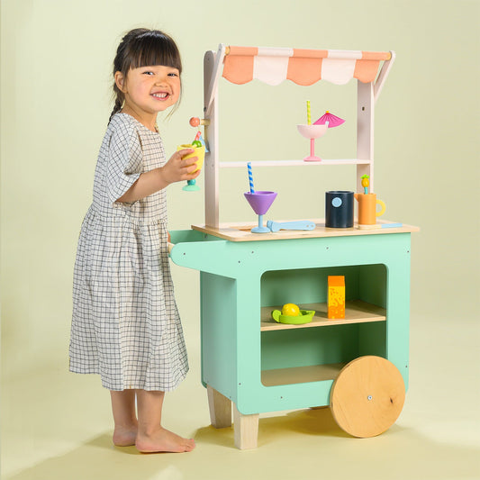 Wooden Mocktail Drinks Trolley - Pretend Play - Tender Leaf Toys