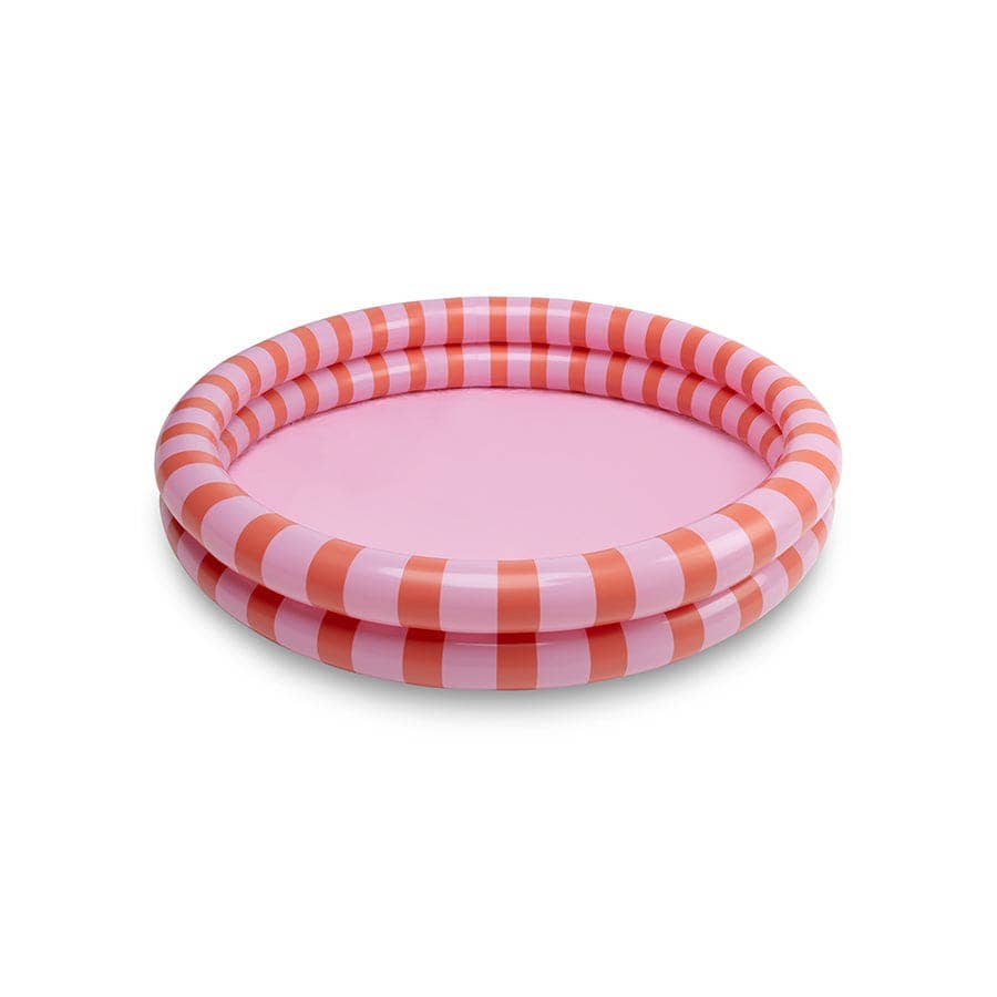 Swim Essentials | Pink & Red Stripe 100cm Paddling Pool. Cool paddling pool. Best paddling pool for kids.