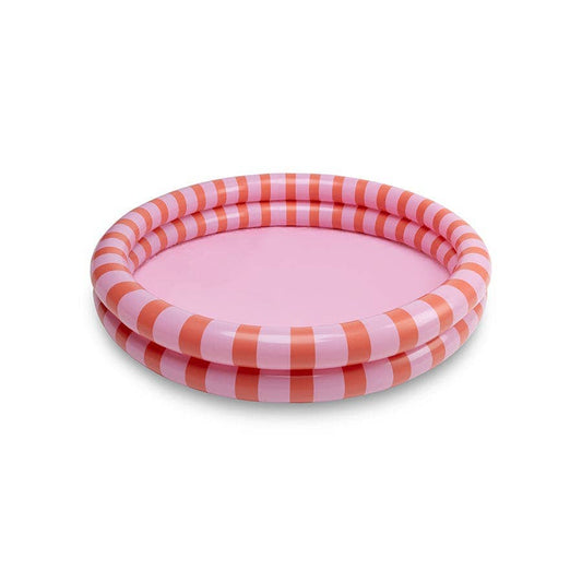 Swim Essentials | Pink & Red Stripe 100cm Paddling Pool. Cool paddling pool. Best paddling pool for kids.