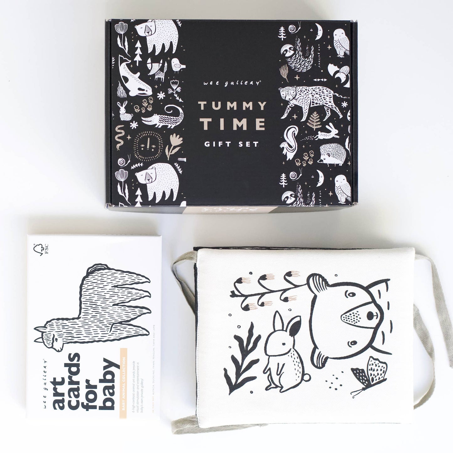 Wee Gallery Baby Tummy Time Gallery Gift Set: Black and White