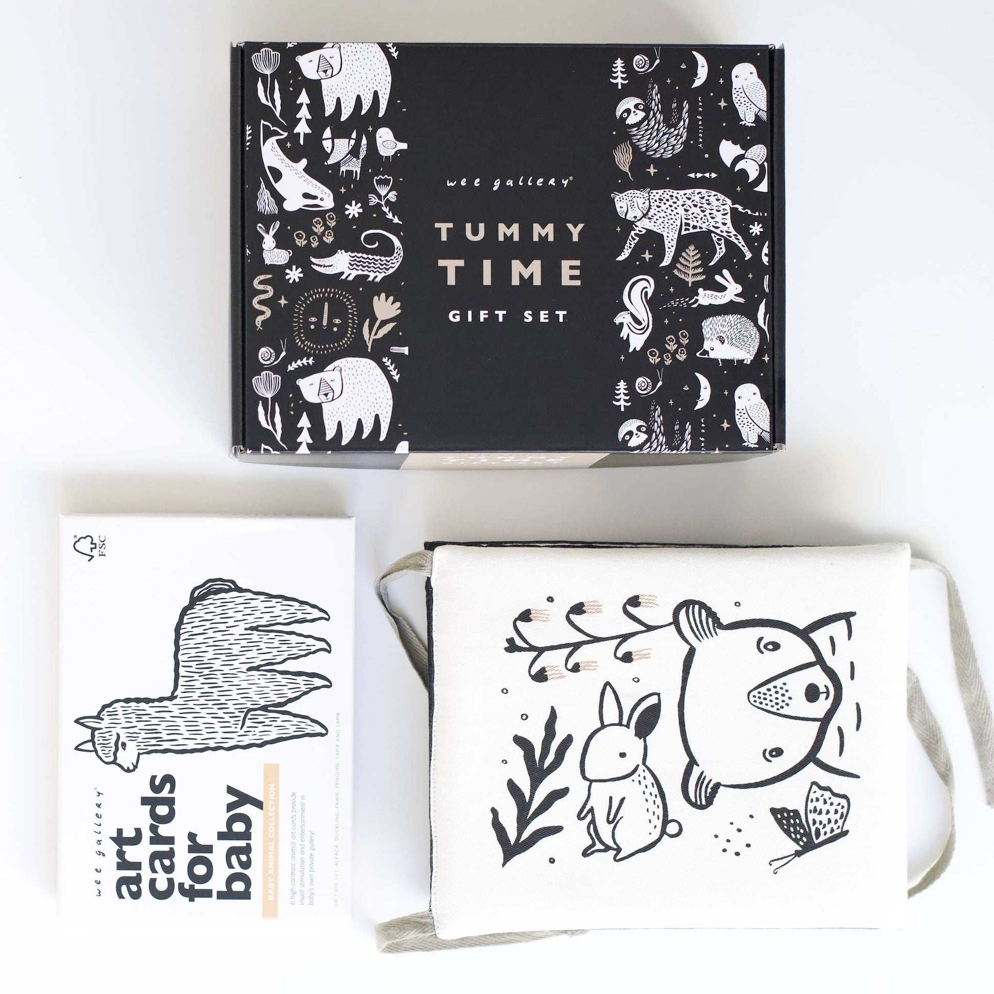 Wee Gallery Baby Tummy Time Gallery Gift Set: Black and White