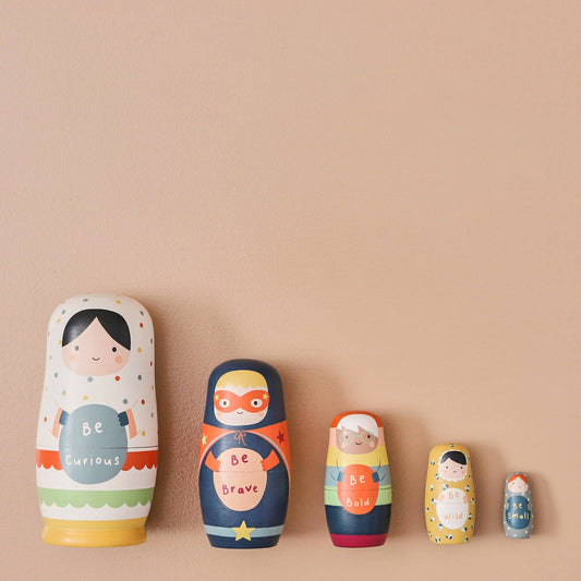 Just Bee Kids Wooden Russian Nesting Dolls