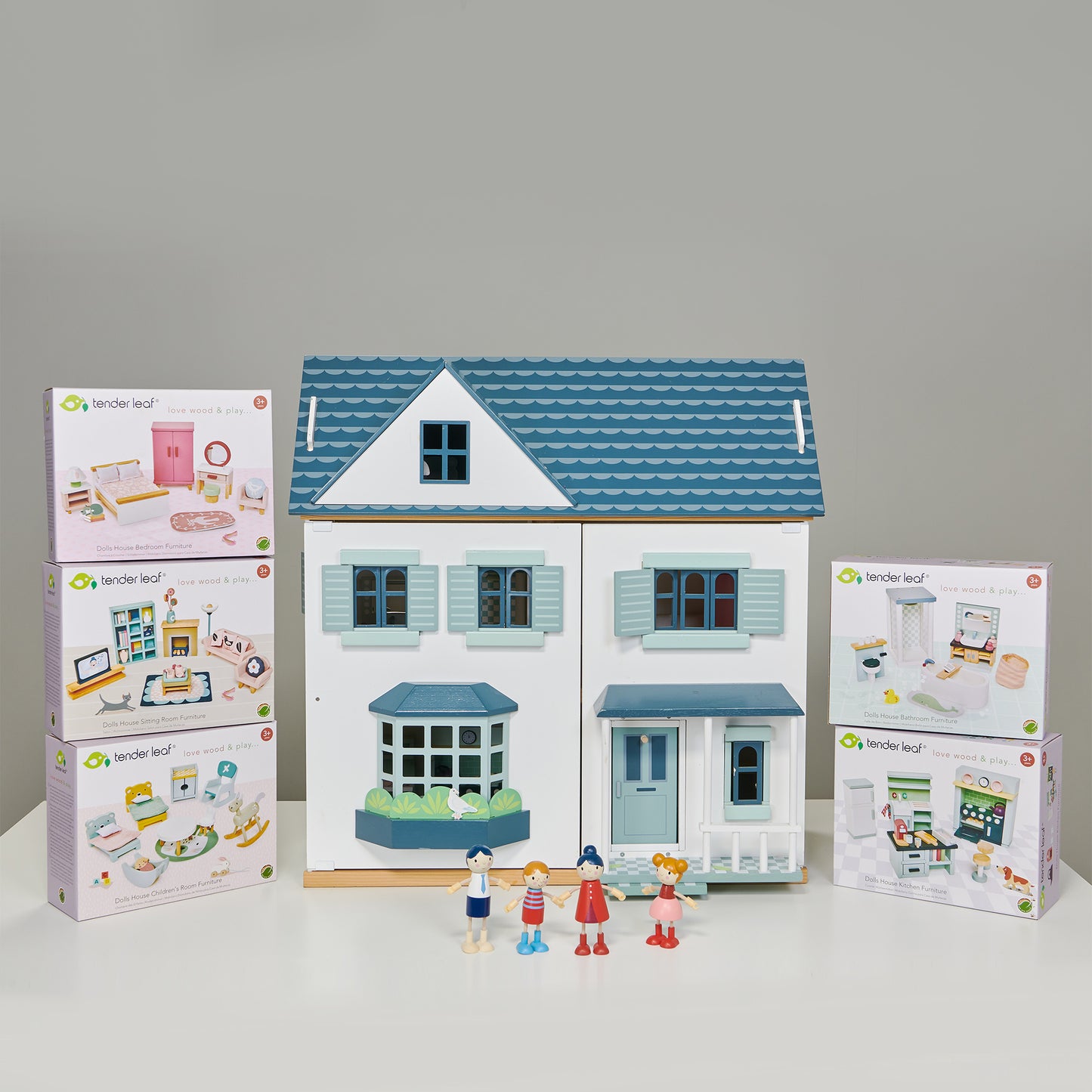Tender Leaf Toys Dovetail Bundle (Dovetail House, Doll Family, 5 Room Sets)