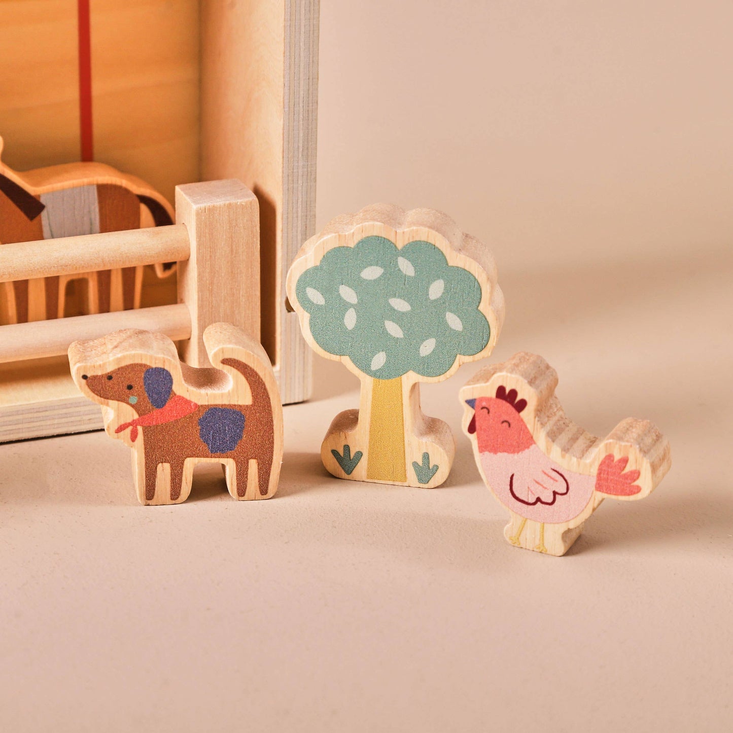 Just Bee Kids Wooden Farm Barn Playset with Characters | Mucky Wolf