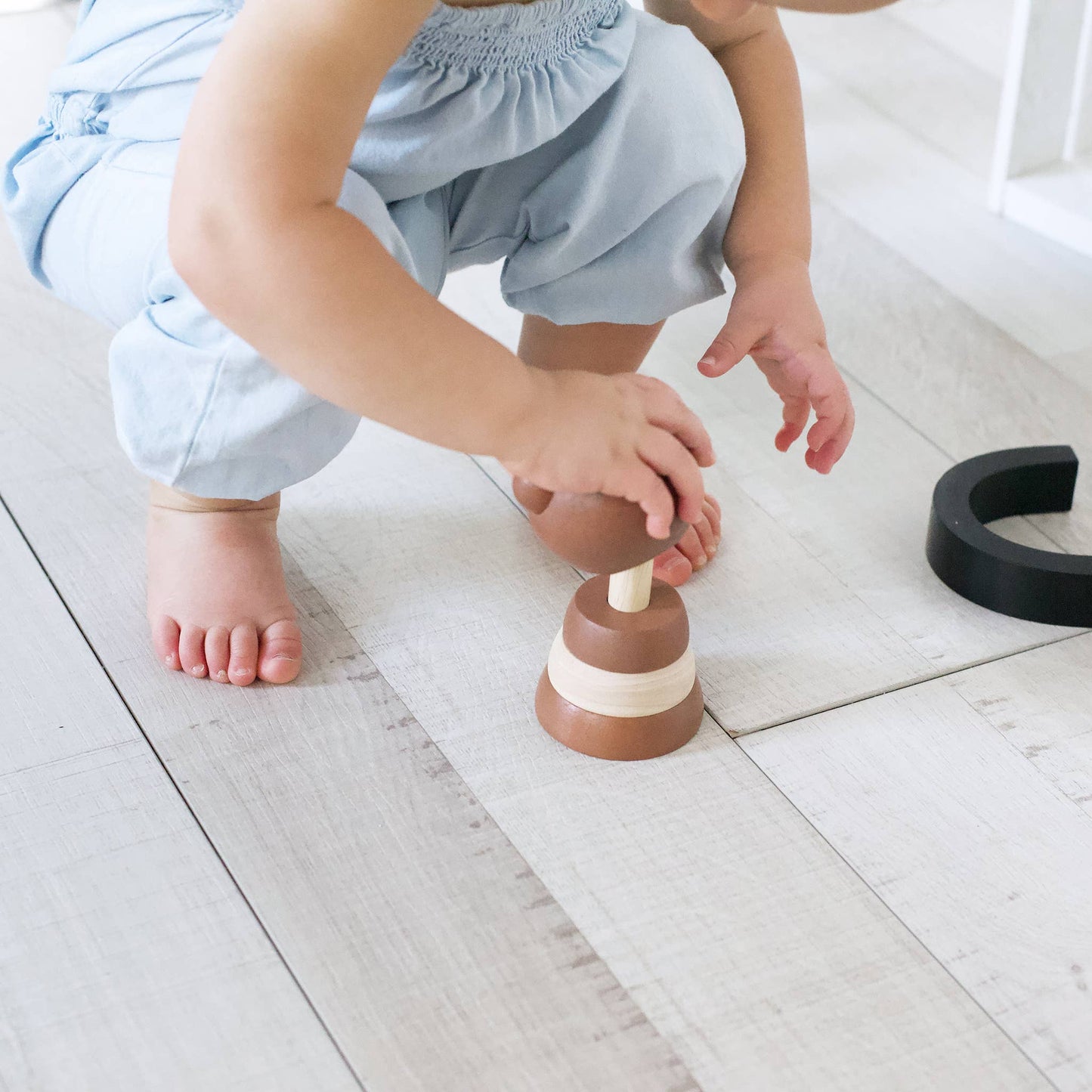 Wooden stacking rings for babies - perfect newborn gift.