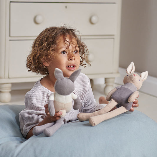 Organic Taupe Bunny Doll | Baby Threads Soft Rabbit
