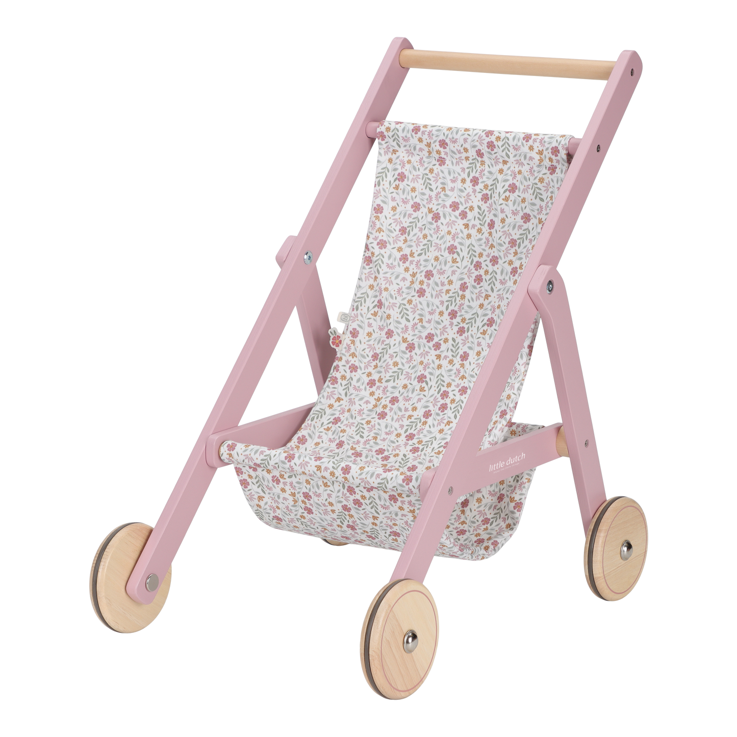 Little Dutch Wooden Dolls Stroller - Flowers & Butterflies
