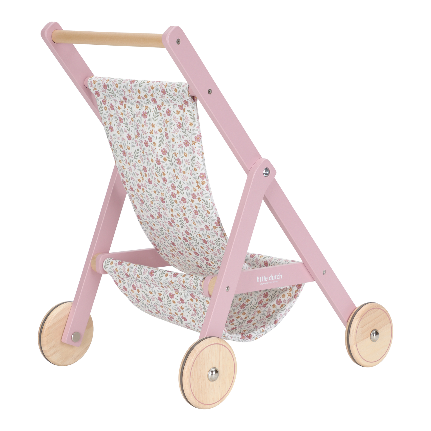 Little Dutch Wooden Dolls Stroller - Flowers & Butterflies